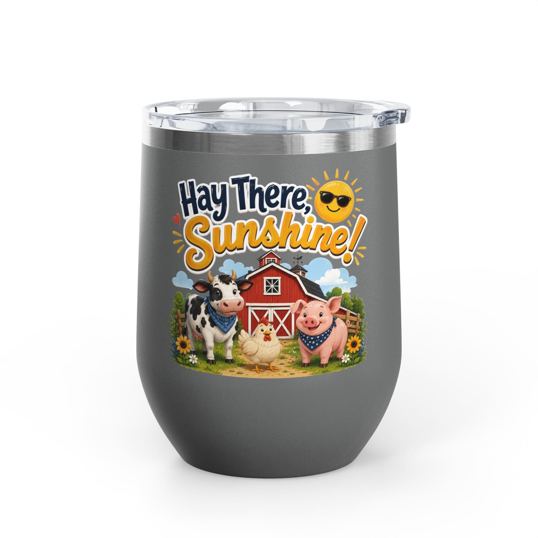 "Hay There, Sunshine!" Farm Animal 12oz Insulated Cup