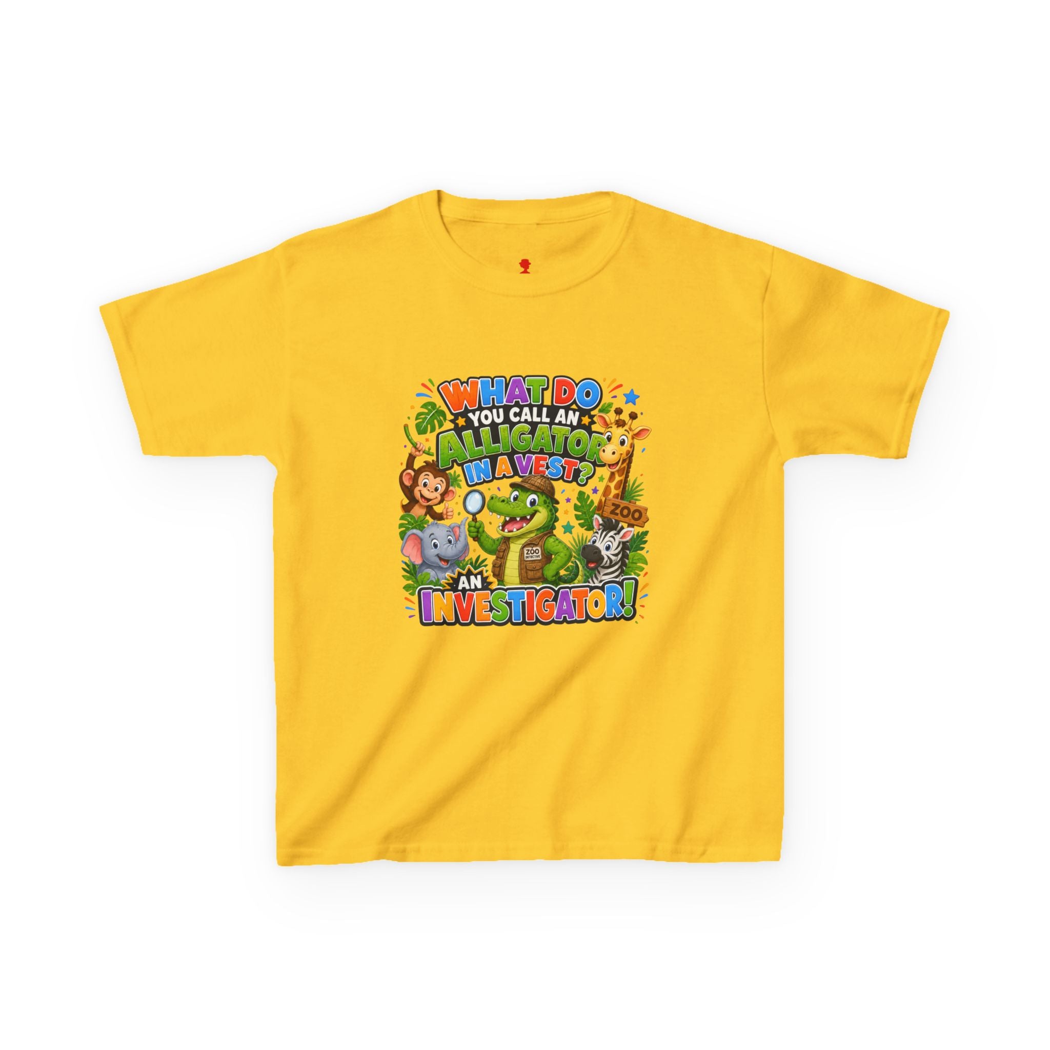 What Do You Call An Alligator? Investigator Kids T-Shirt | Cute Jungle Animals Puzzle