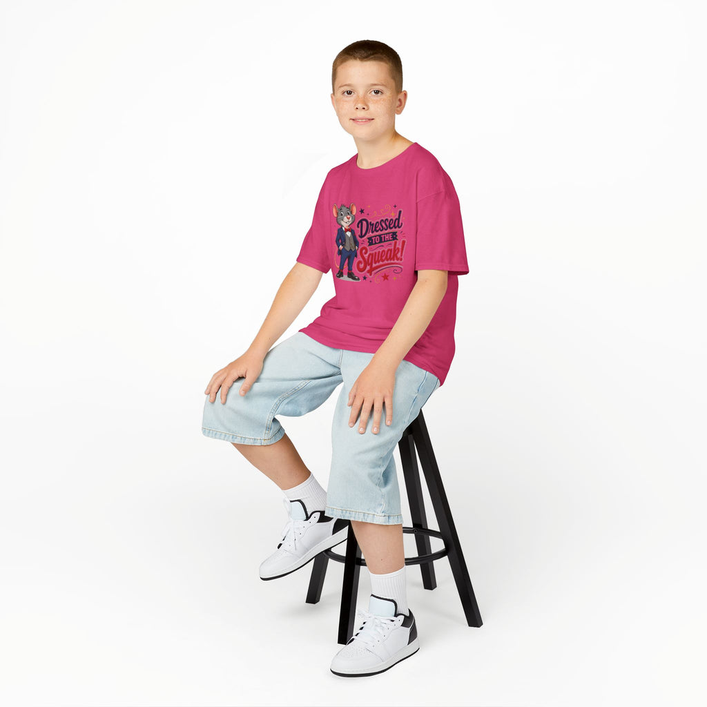 Kids Tee — "Dressed to the Squeak" Cartoon Mouse Graphic