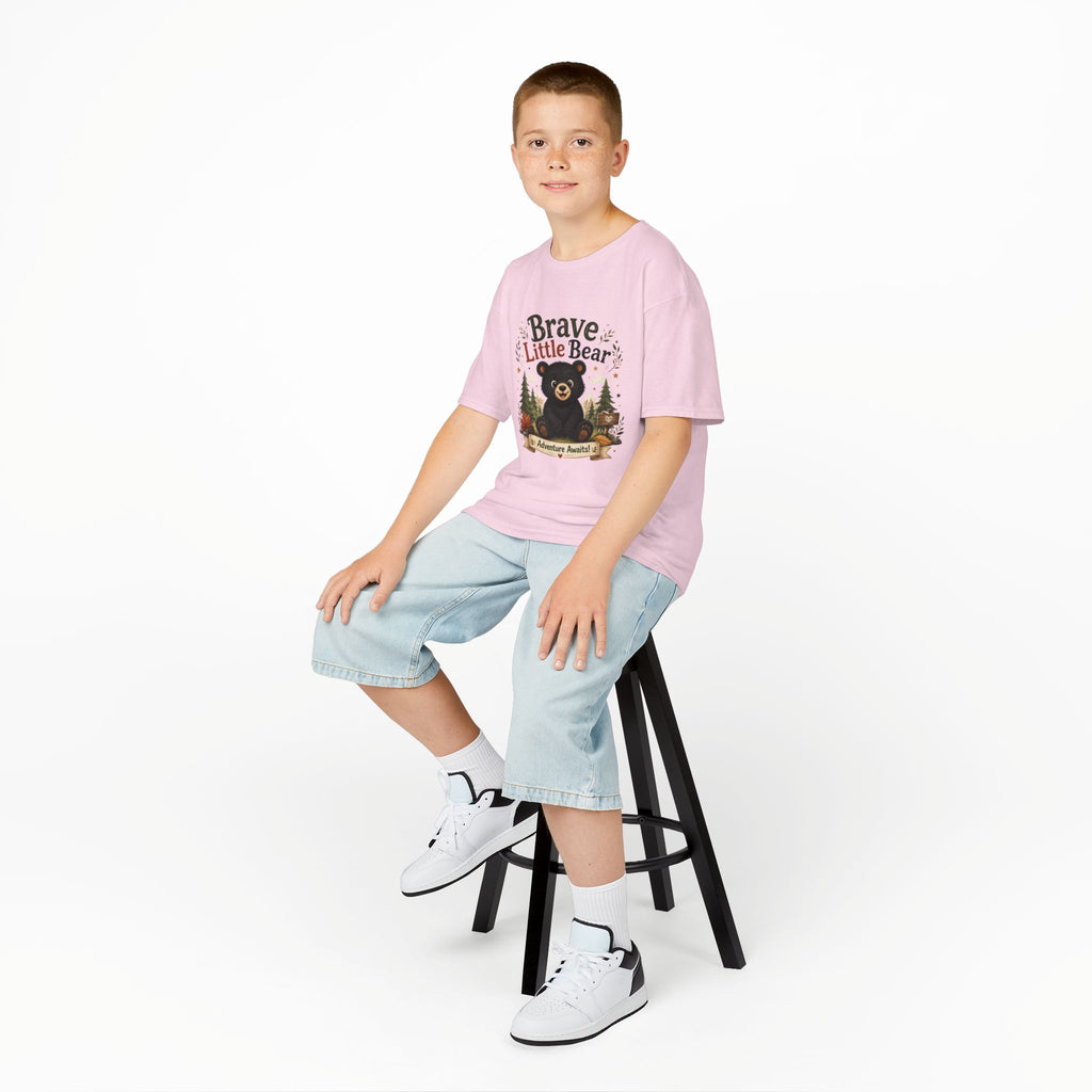 Kids Tee — "Brave Little Bear" Adventure Graphic Shirt
