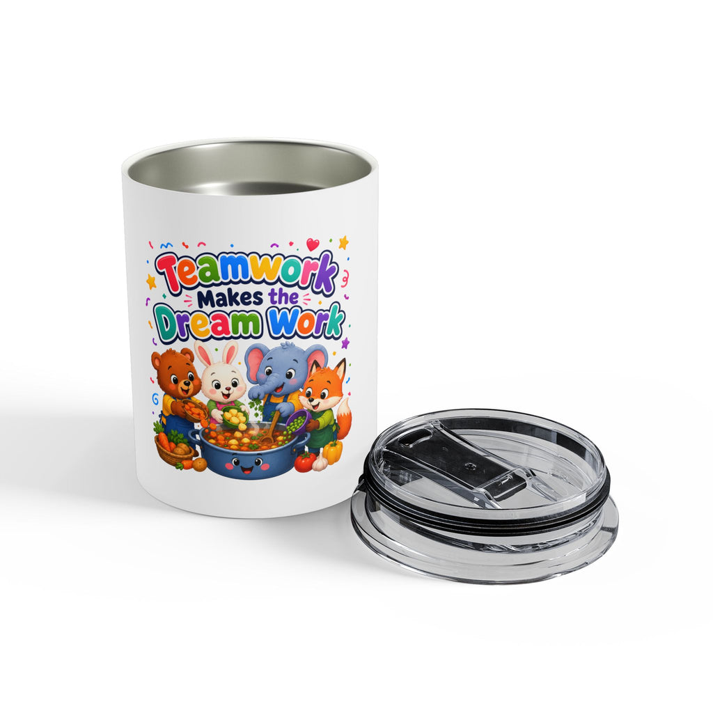 Teamwork Makes the Dream Work 10oz Tumbler — Cute Animal Classroom Gift