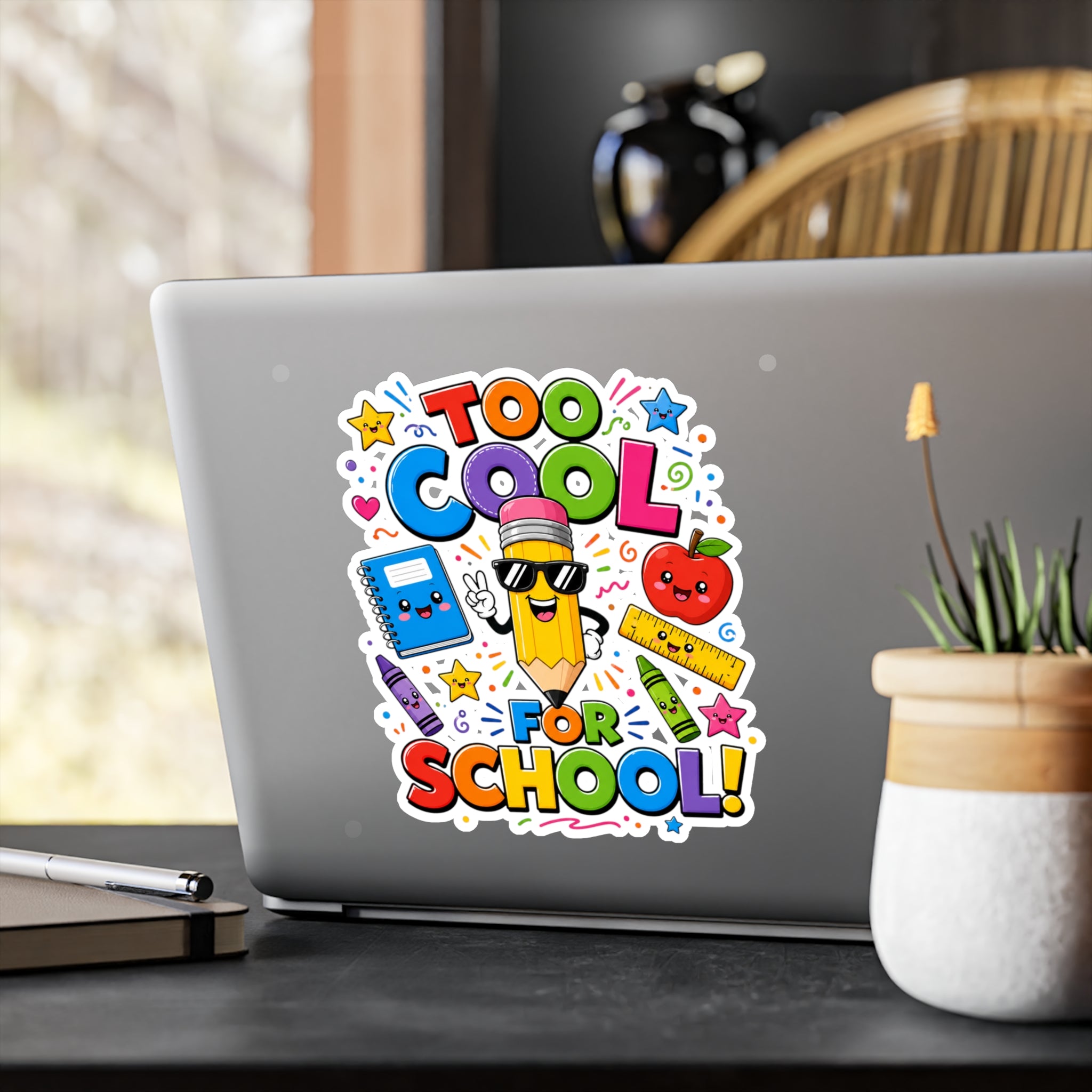Too Cool for School sticker | Kiss-Cut Vinyl Decal