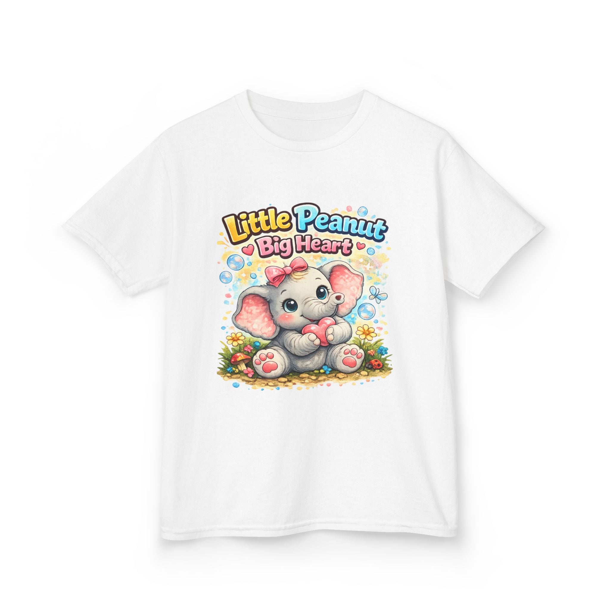 Kids Tee — "Little Peanut Big Heart" Cute Baby Elephant Shirt for Toddlers