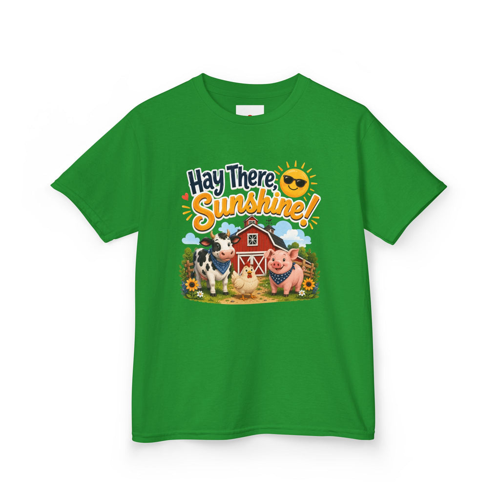Kids Tee — "Hay There, Sunshine!" Farm Animal Graphic