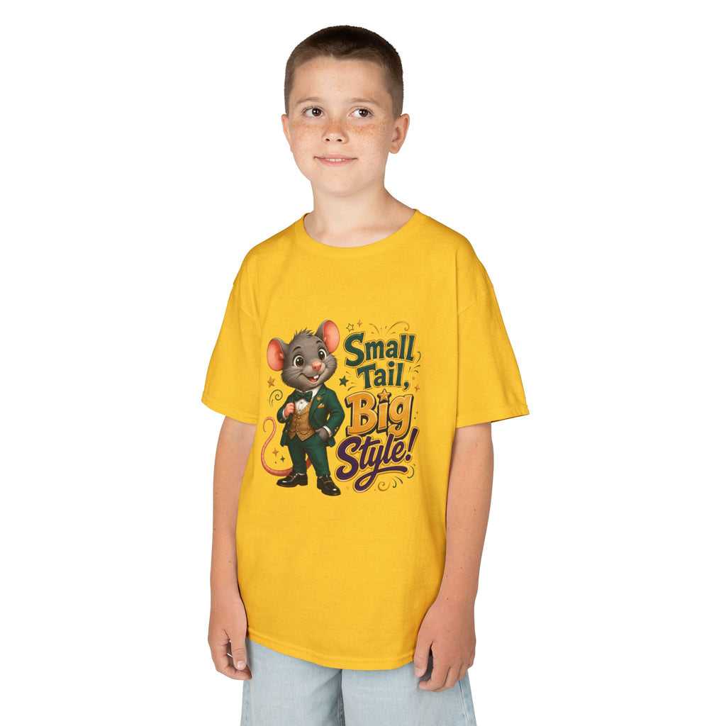 Kids T-Shirt — “Small Tail, Big Style!” Cartoon Mouse Graphic Tee