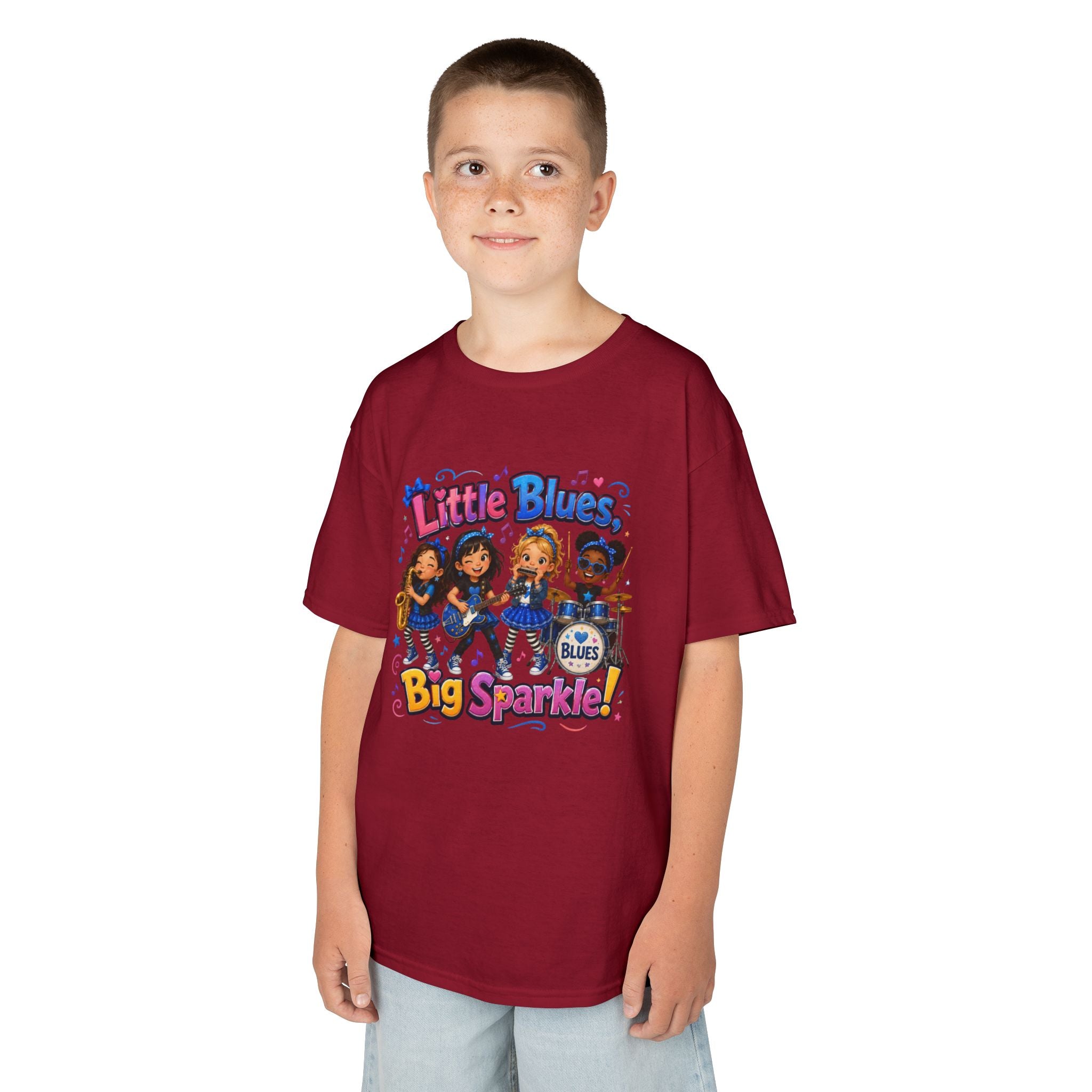 Kids Tee — "Little Blues Big Sparkle" Band Graphic