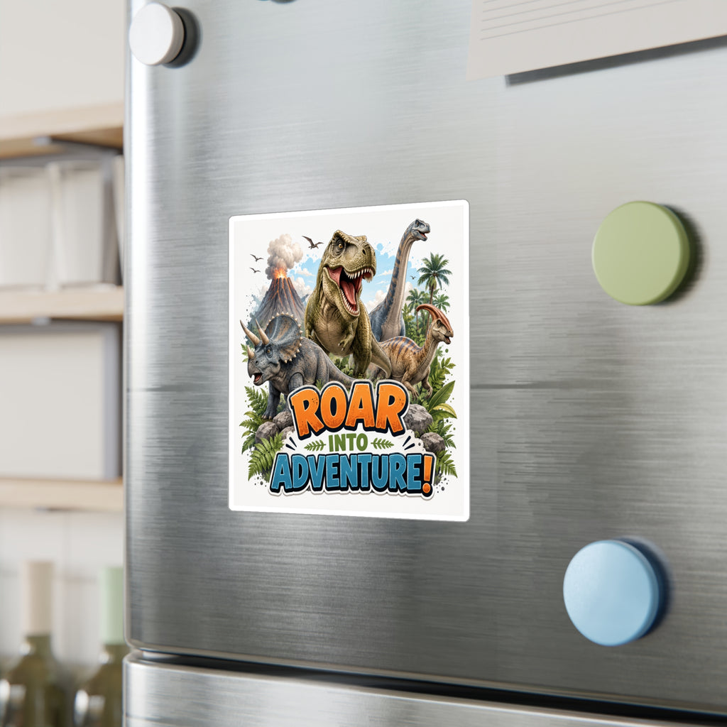Roar Into Adventure! Dinosaur Kiss-Cut Vinyl Sticker