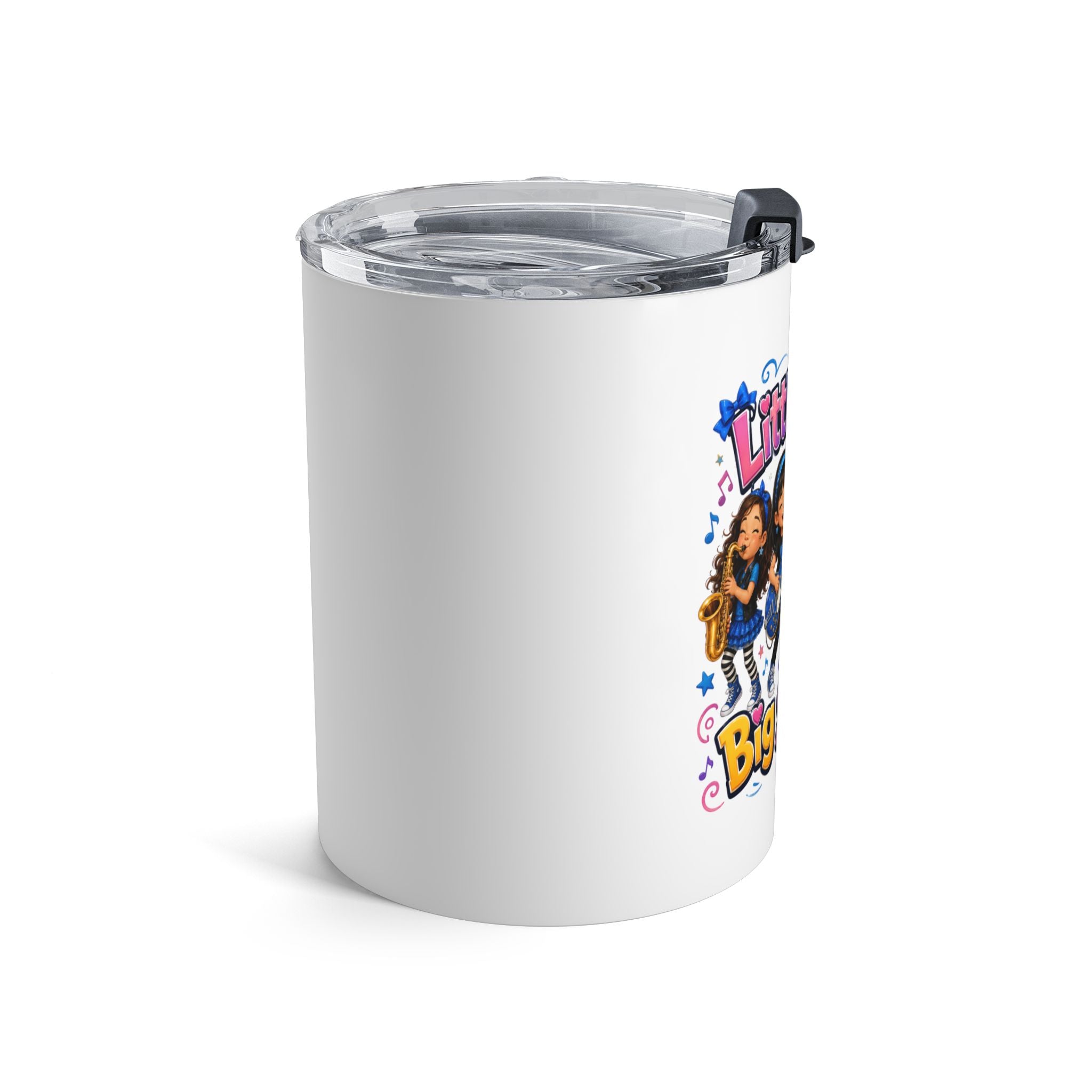 Little Blues, Big Sparkle 10oz Tumbler — Cute Girls’ Music Band Kids Travel Cup