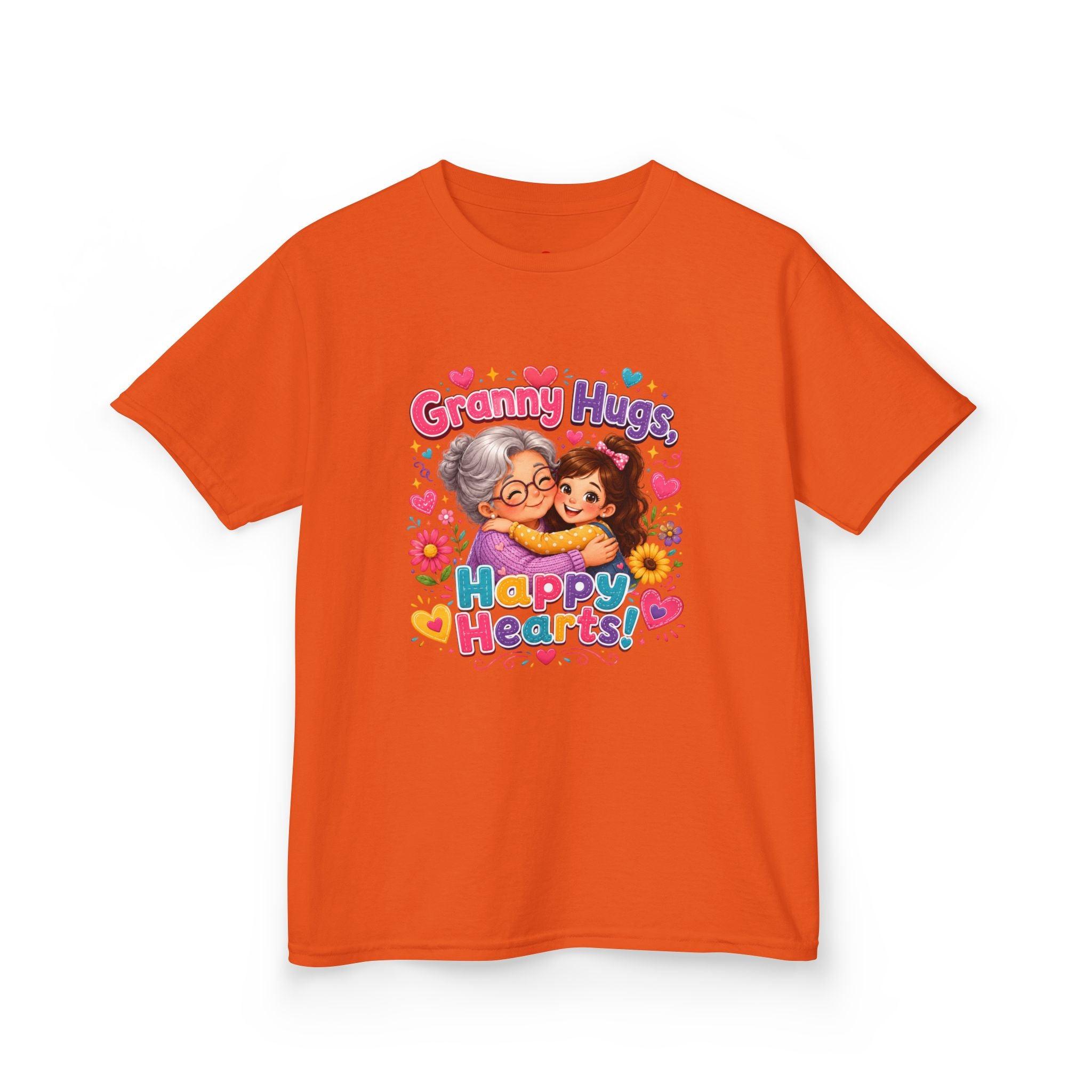 Granny Hugs Happy Hearts Tee | Grandma Grandchild Cute Illustration