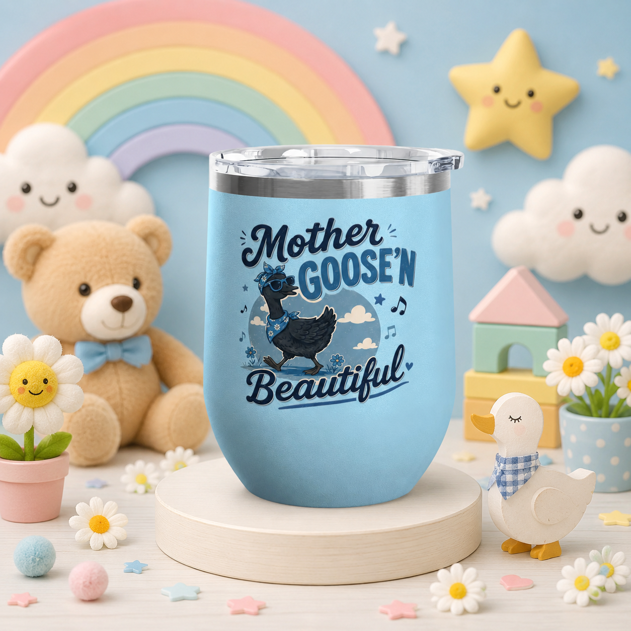Mother Goose'n Beautiful 12oz Tumbler — Funny Nursery Rhyme Bird Cup
