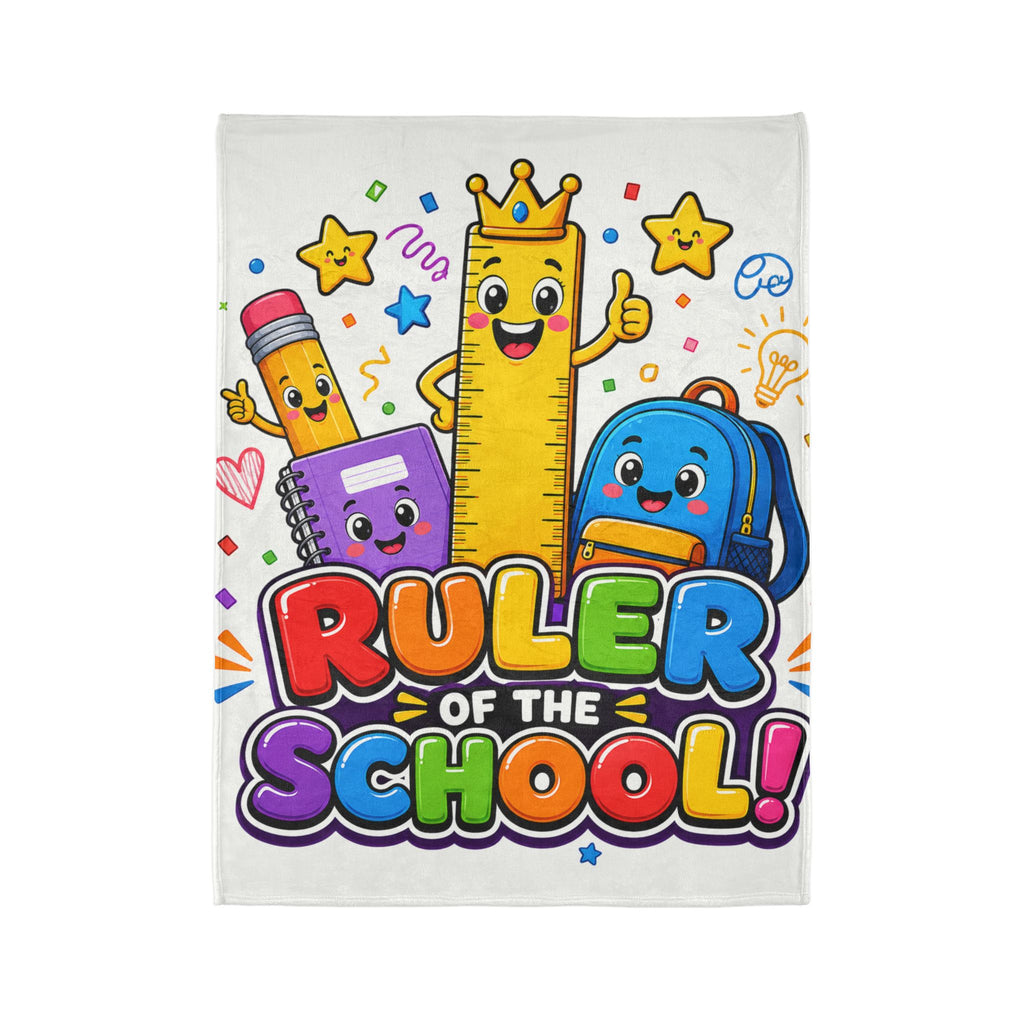Ruler of the School Kids' Soft Polyester Blanket — Cute Back-to-School Throw