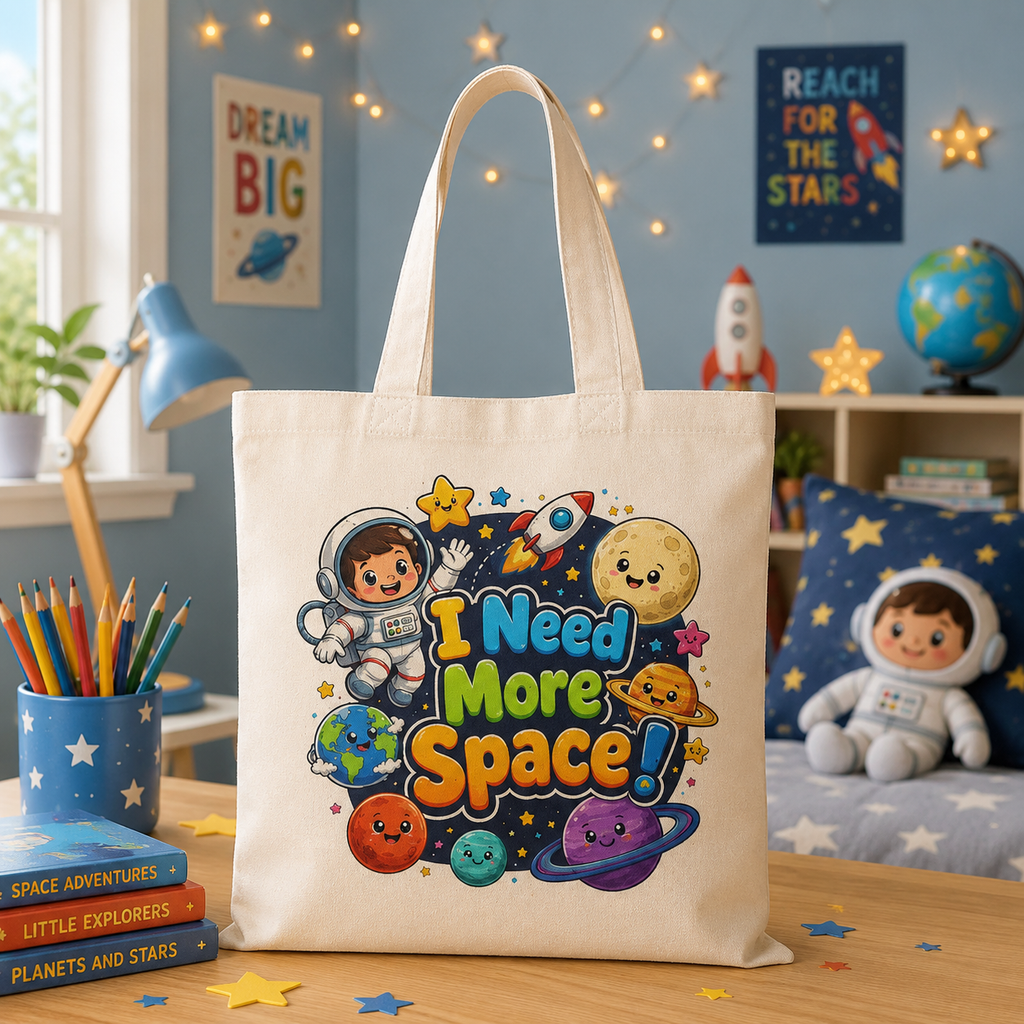 I Need More Space Cute Astronaut Tote Bag