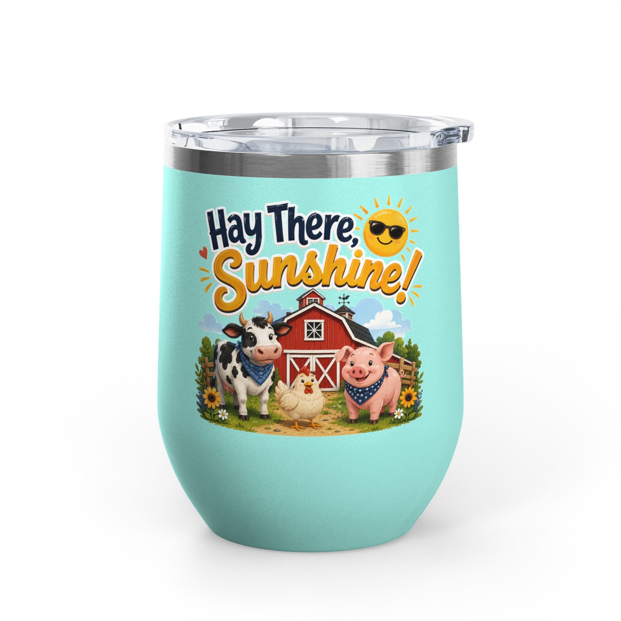 "Hay There, Sunshine!" Farm Animal 12oz Insulated Cup