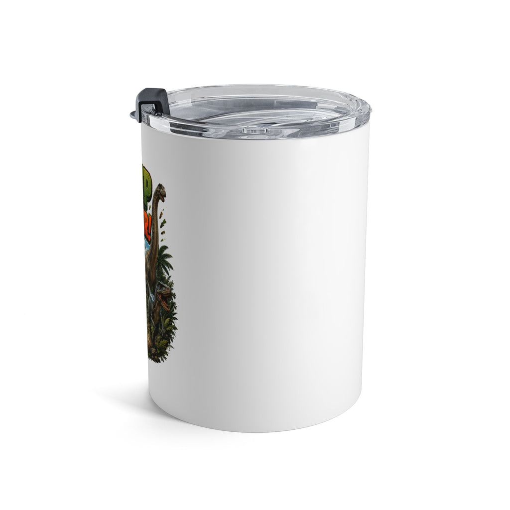 10oz Tumbler - "Stomp Into Wonder" Dinosaur Travel Mug | Jurassic Adventure Drinkware