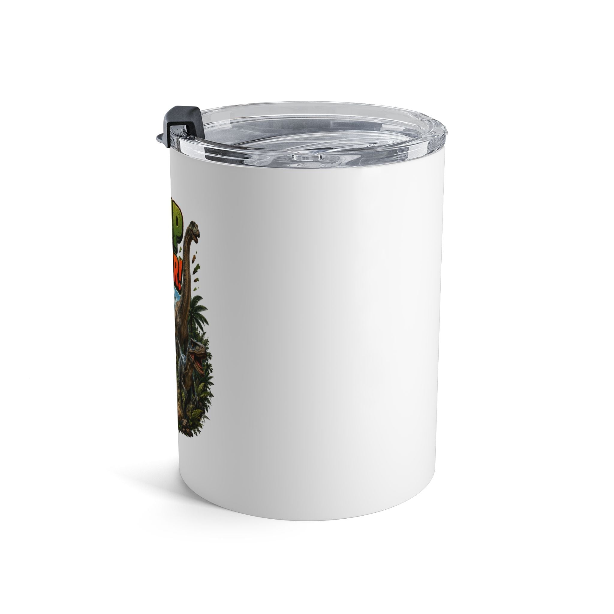 10oz Tumbler - "Stomp Into Wonder" Dinosaur Travel Mug | Jurassic Adventure Drinkware