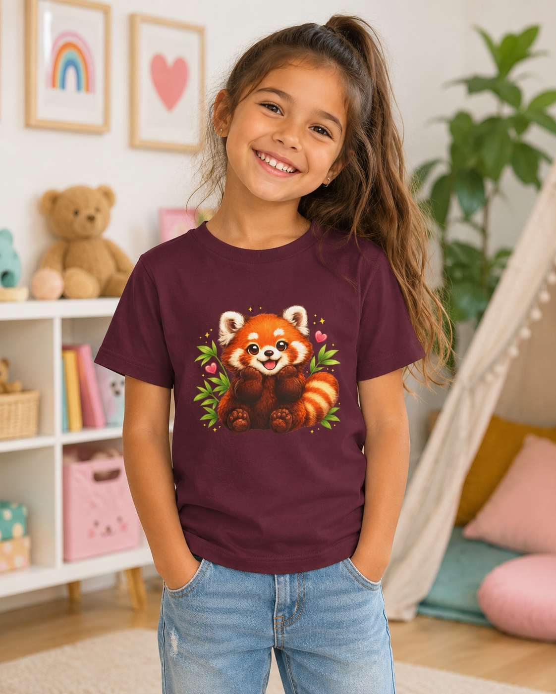 Kids Red Panda Tee — Cute Woodland Animal Shirt for Children