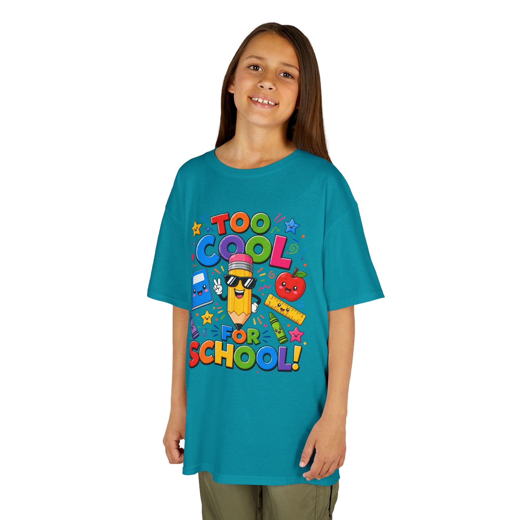 Too Cool For School Kids Tee | Cute Pencil School Supplies Back to School