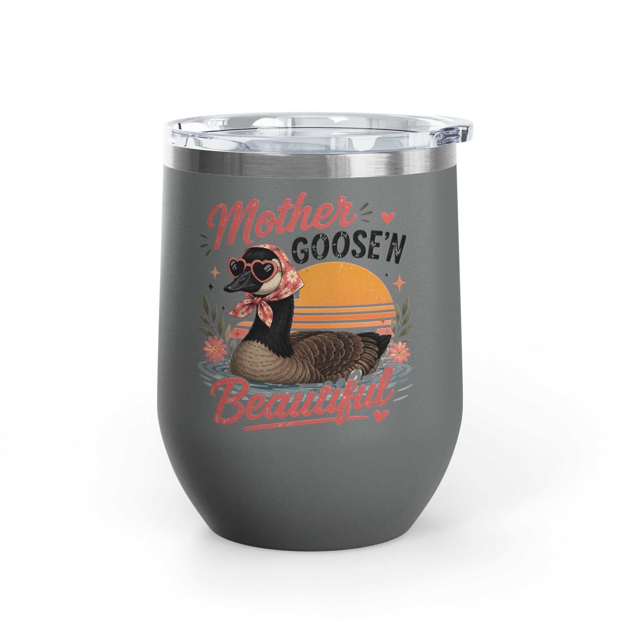 "Mother Goose'n Beautiful" Floral Canada Goose Tumbler, 12oz