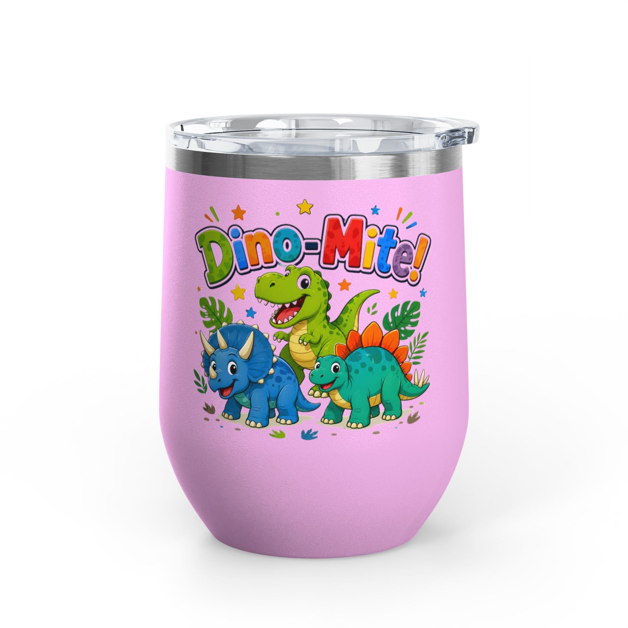 "Dino-Mite!" Cute Kids Dinosaur 12oz Insulated Tumbler