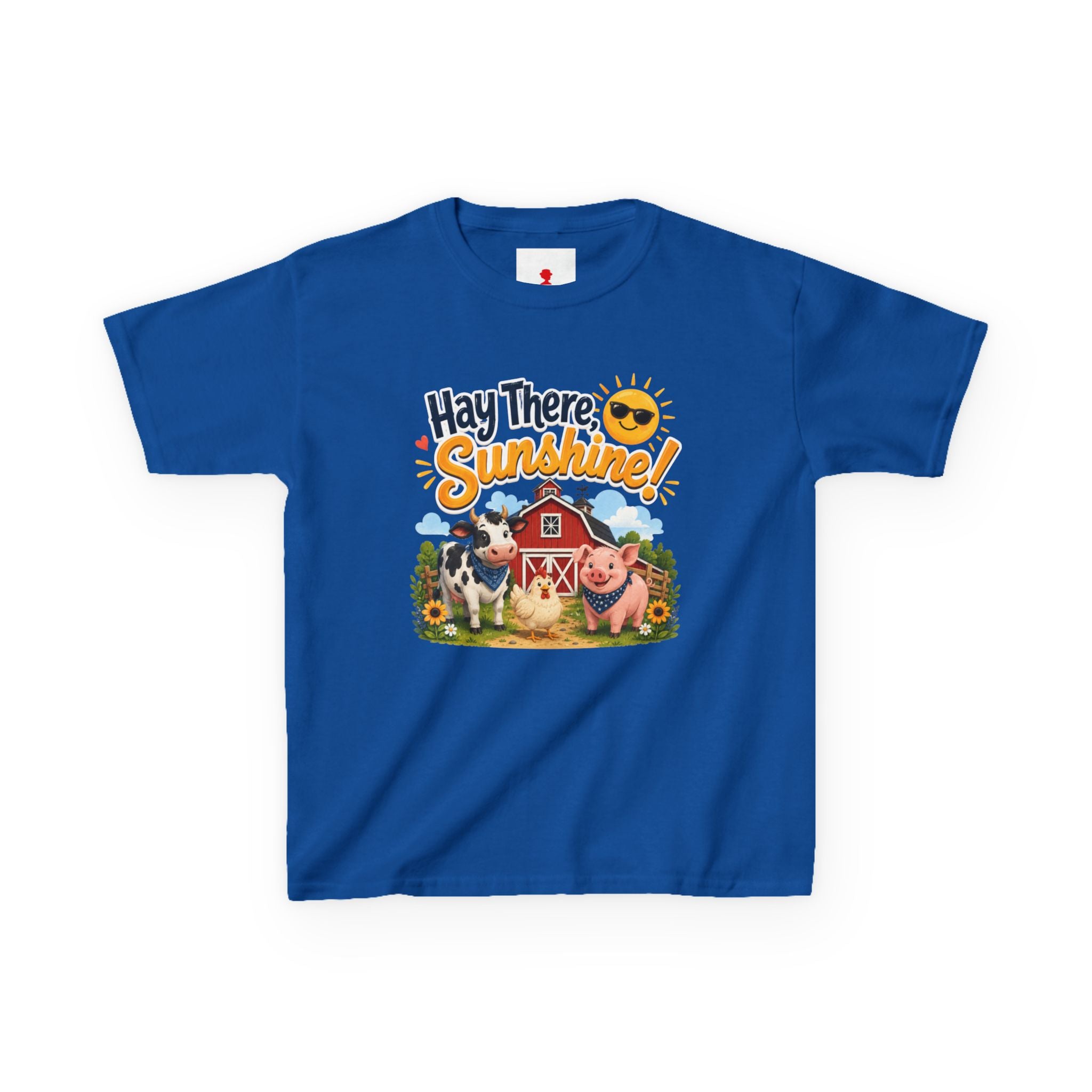 Kids Tee — "Hay There, Sunshine!" Farm Animal Graphic