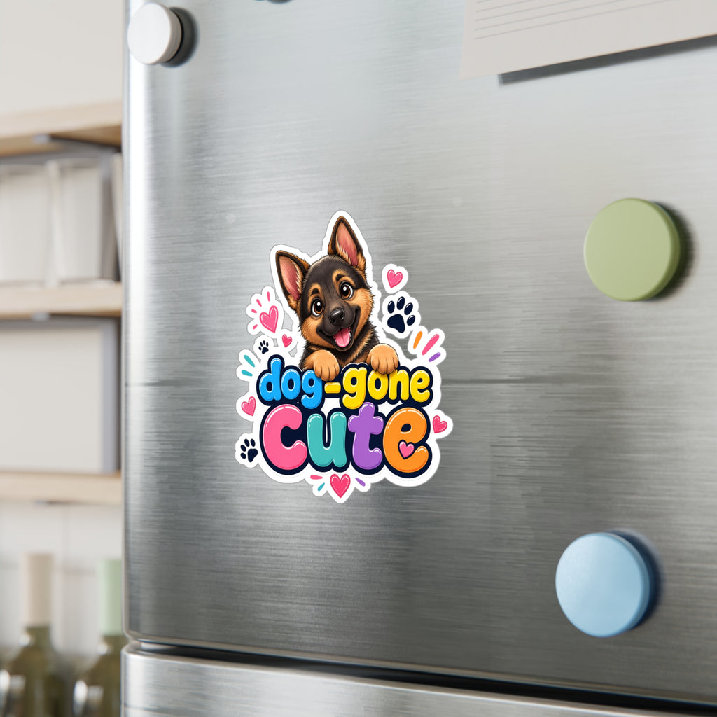 Dog-Gone Cute German Shepherd Sticker — Kiss-Cut Vinyl Decal for Laptops, Cars & Water Bottles