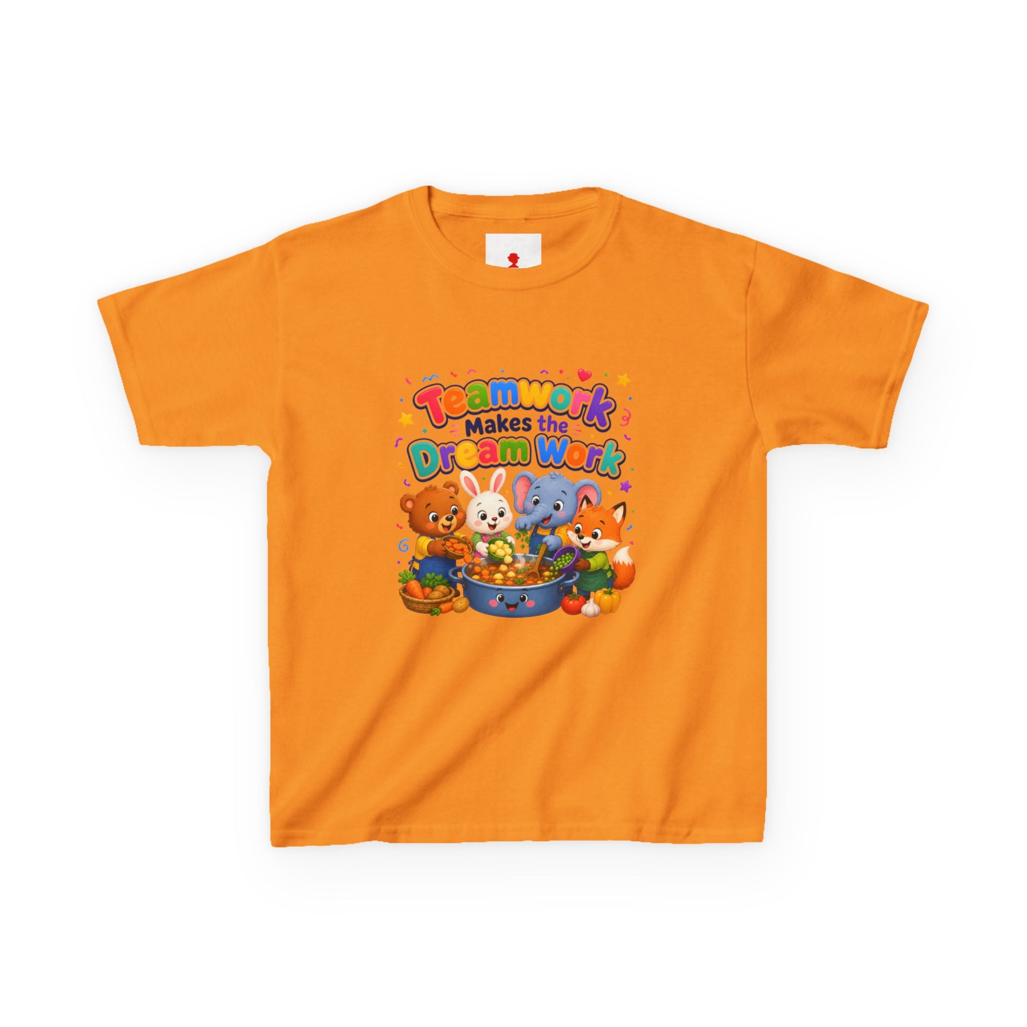 Kids Tee — “Teamwork Makes the Dream Work” Cute Animal Classroom Shirt