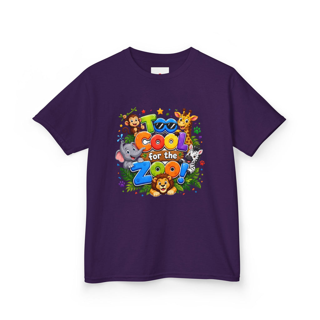Kids Tee — "Too Cool for the Zoo" Colorful Animal Graphic