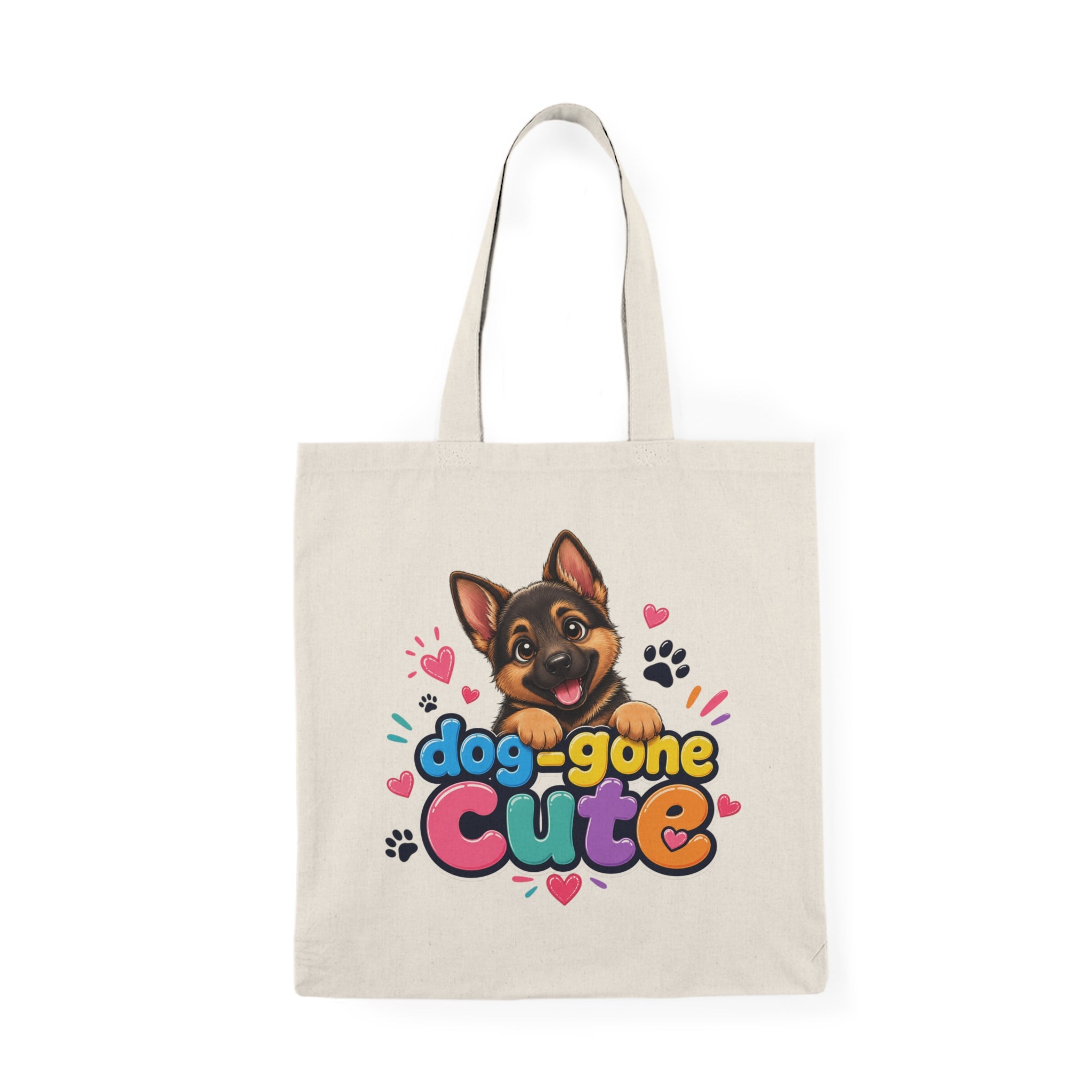 Dog-Gone Cute Tote Bag — Cute German Shepherd Paw Print Canvas Tote