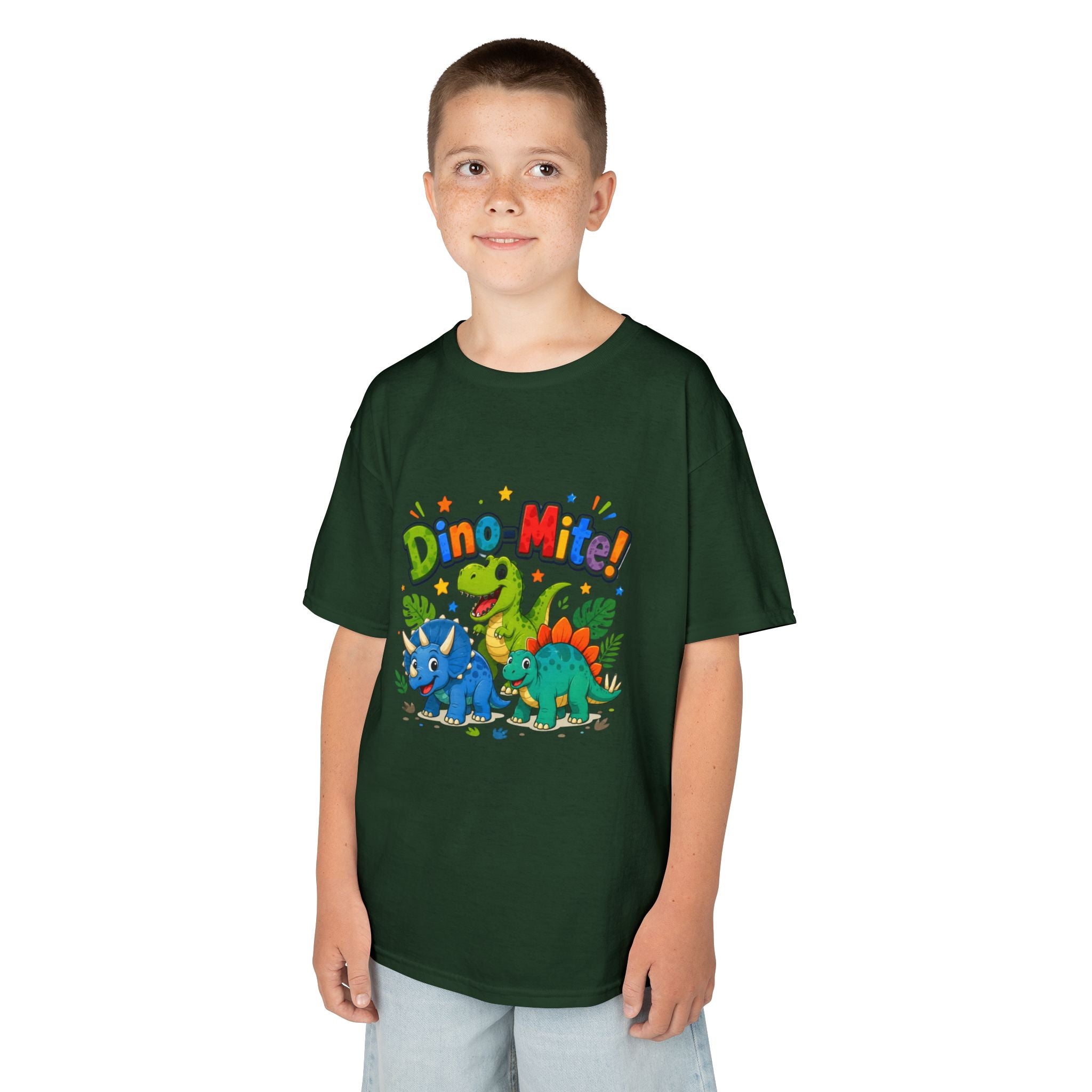 Kids T-Shirt - "Dino-Mite!" Colorful Dino Crew Tee for Toddlers & Kids