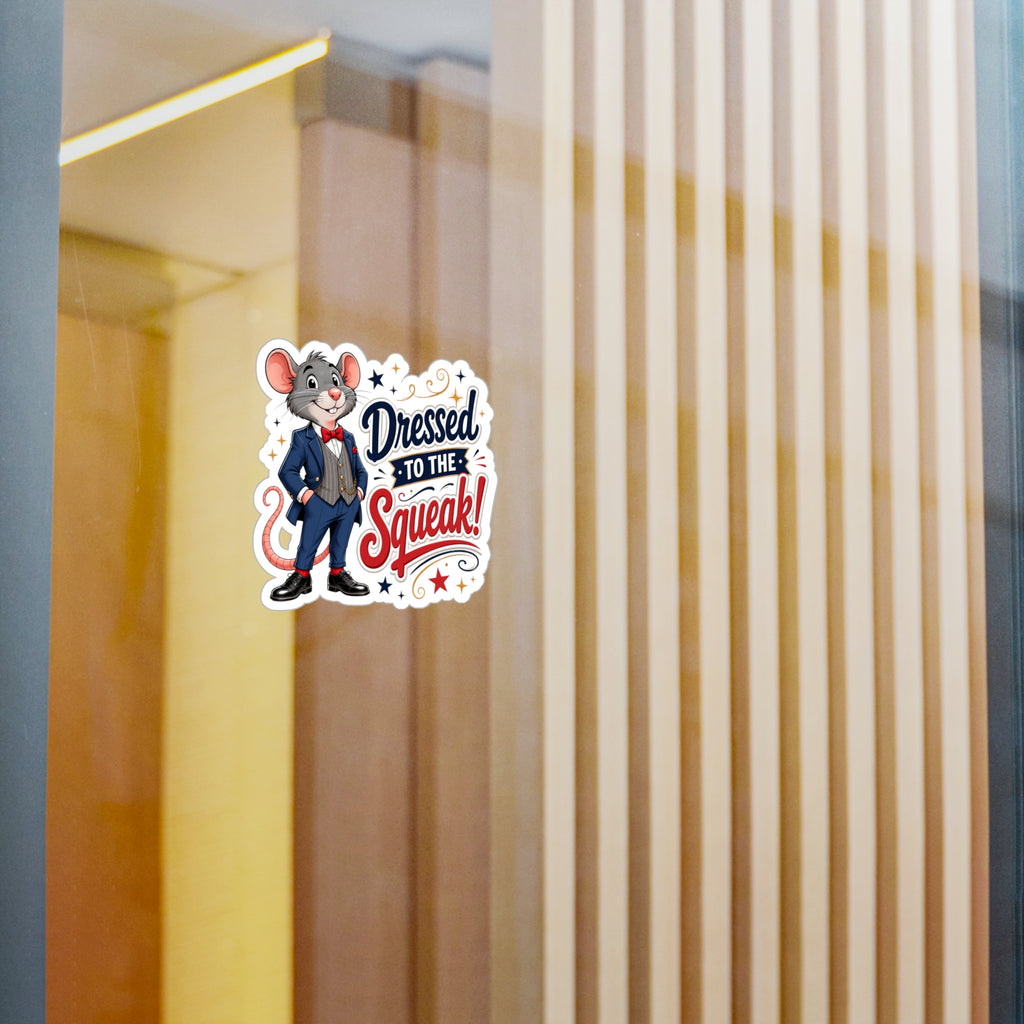 Dressed to the Squeak! Mouse Vinyl Sticker — Cute Dapper Character Kiss-Cut Decal