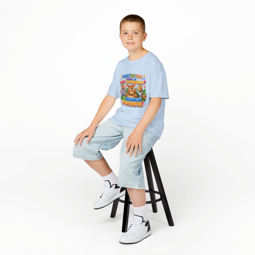 Lazy Kangaroo Pouch Potato Kids T-Shirt | Cute Animal Nursery Tee