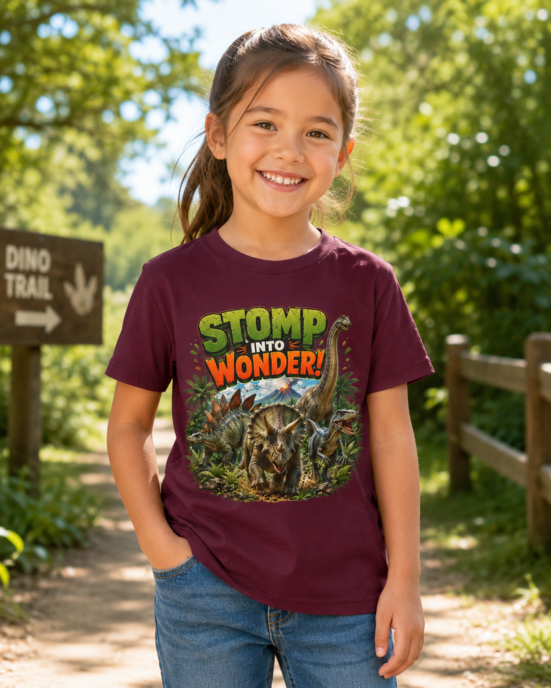 Kids T-Shirt - "Stomp Into Wonder" Dinosaur Graphic Tee