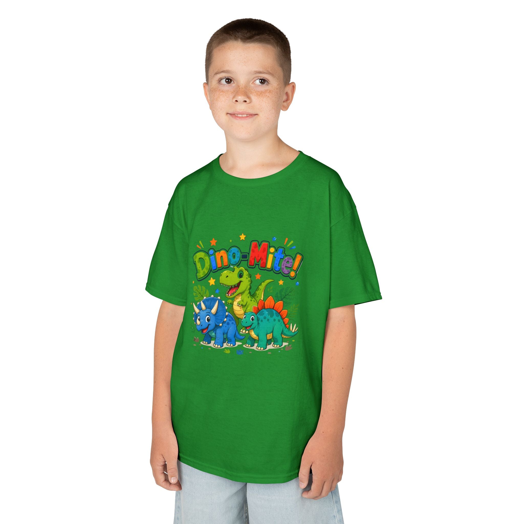 Kids T-Shirt - "Dino-Mite!" Colorful Dino Crew Tee for Toddlers & Kids
