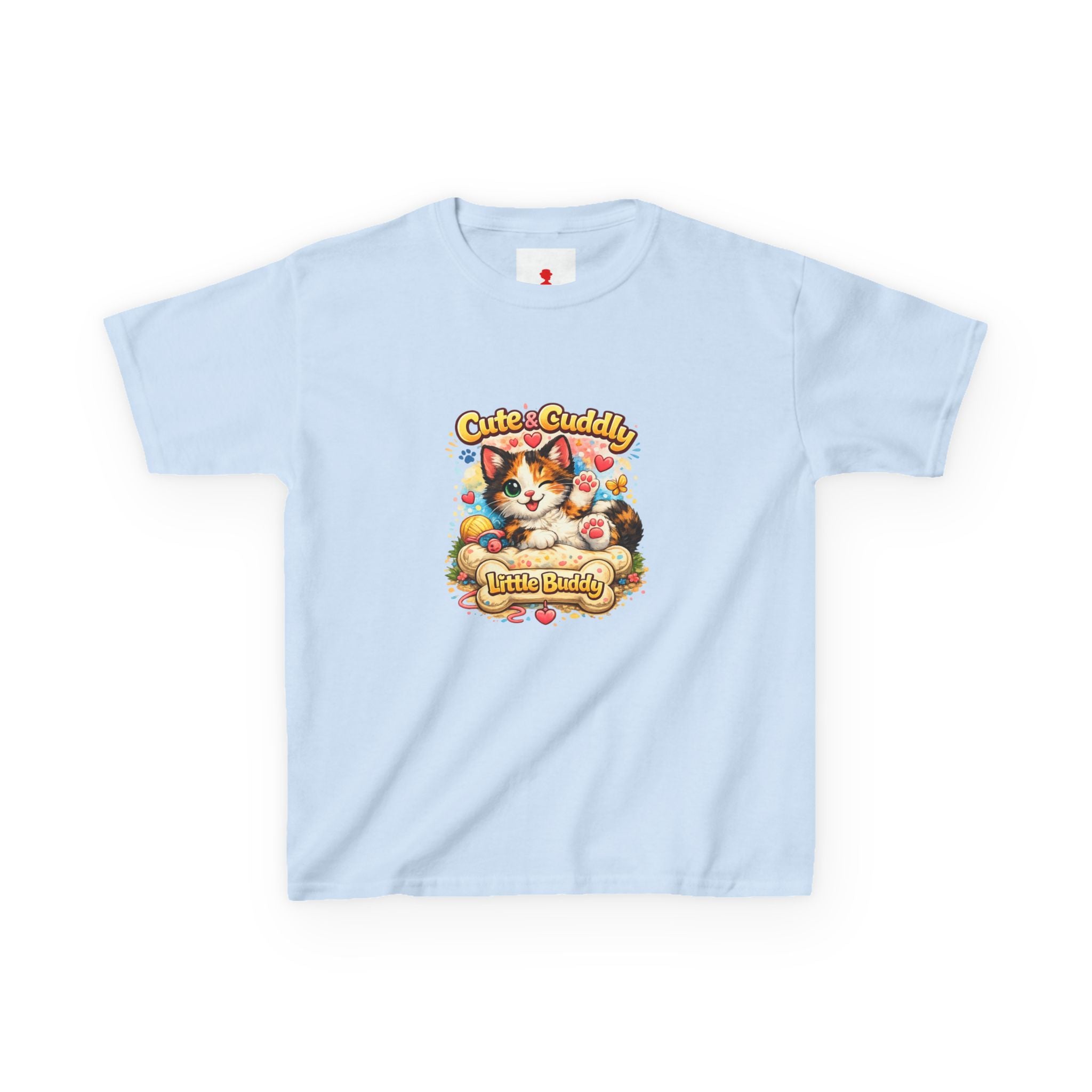 Kids T-Shirt — "Cute & Cuddly Little Buddy" Cat Graphic Tee