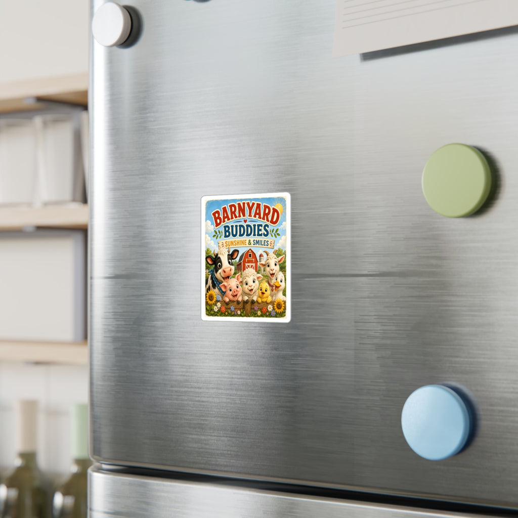 Barnyard Buddies Vinyl Sticker — 'Sunshine & Smiles' Cute Farm Animal Decal