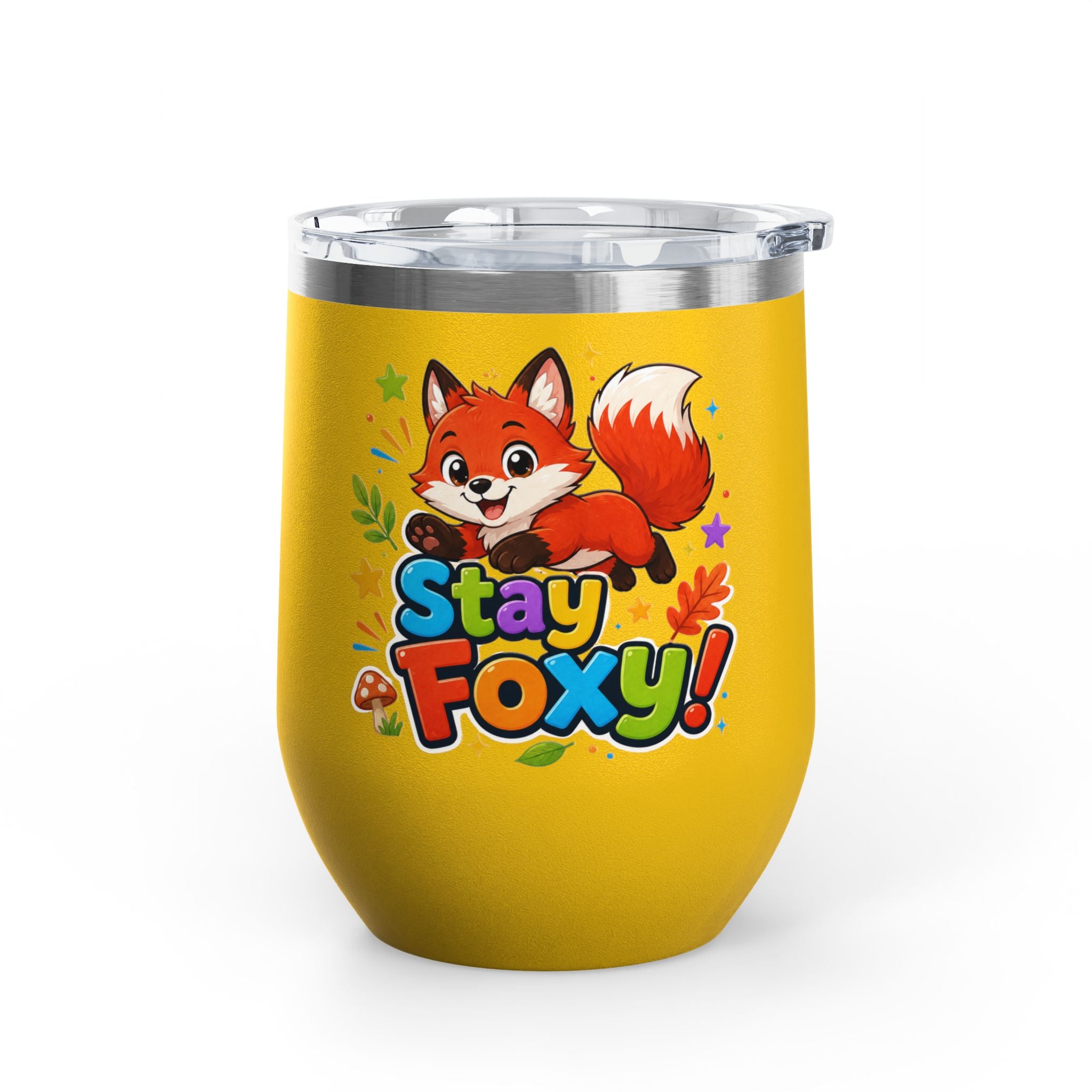 Stay Foxy 12oz Tumbler — Cute Fox Insulated Cup