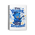 Tiny Blues, Big Dreams! Spiral Notebook — Cute Blue Bear Music Journal for Kids