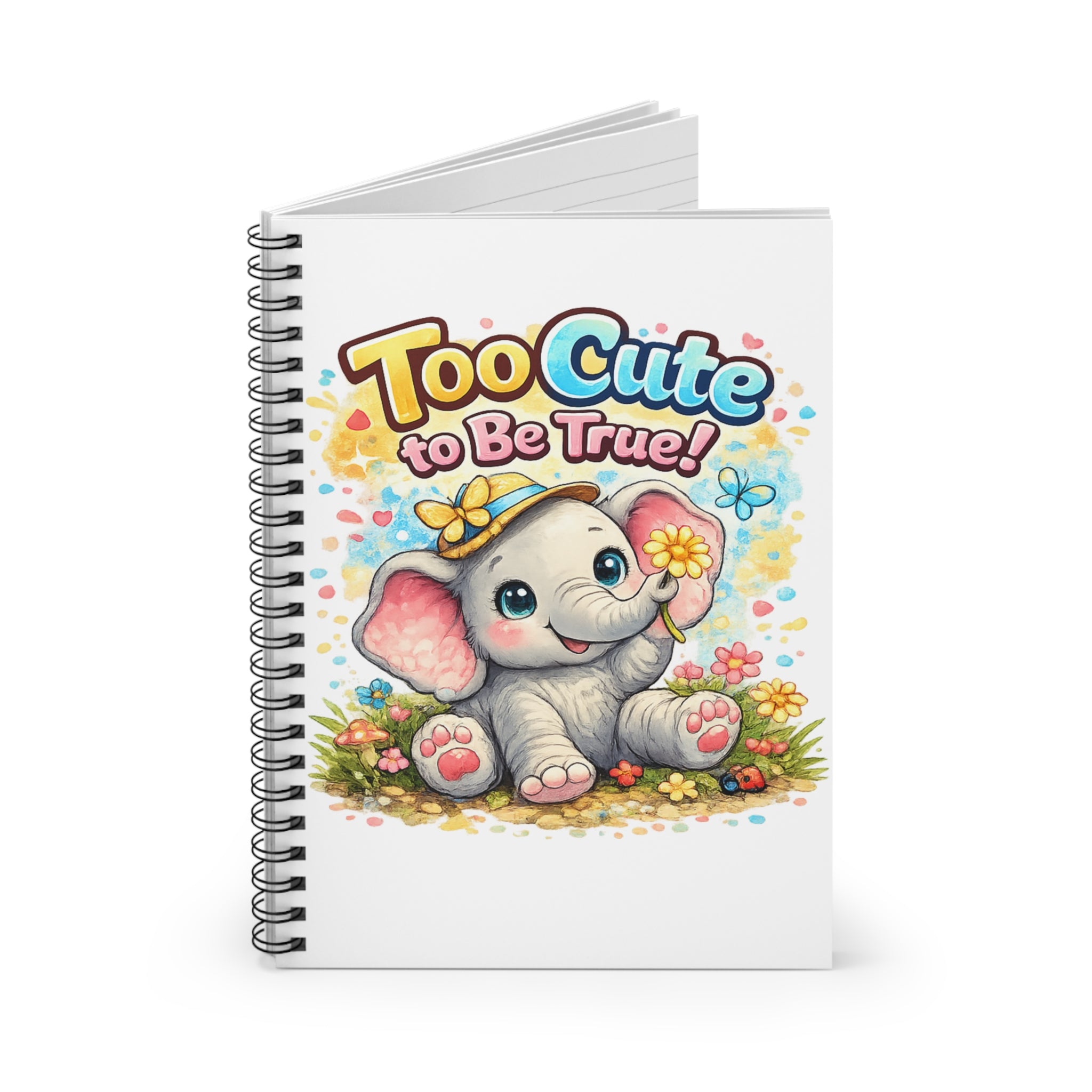 Too Cute to Be True! Baby Elephant Spiral Notebook — Cute Kids Journal, School Notebook