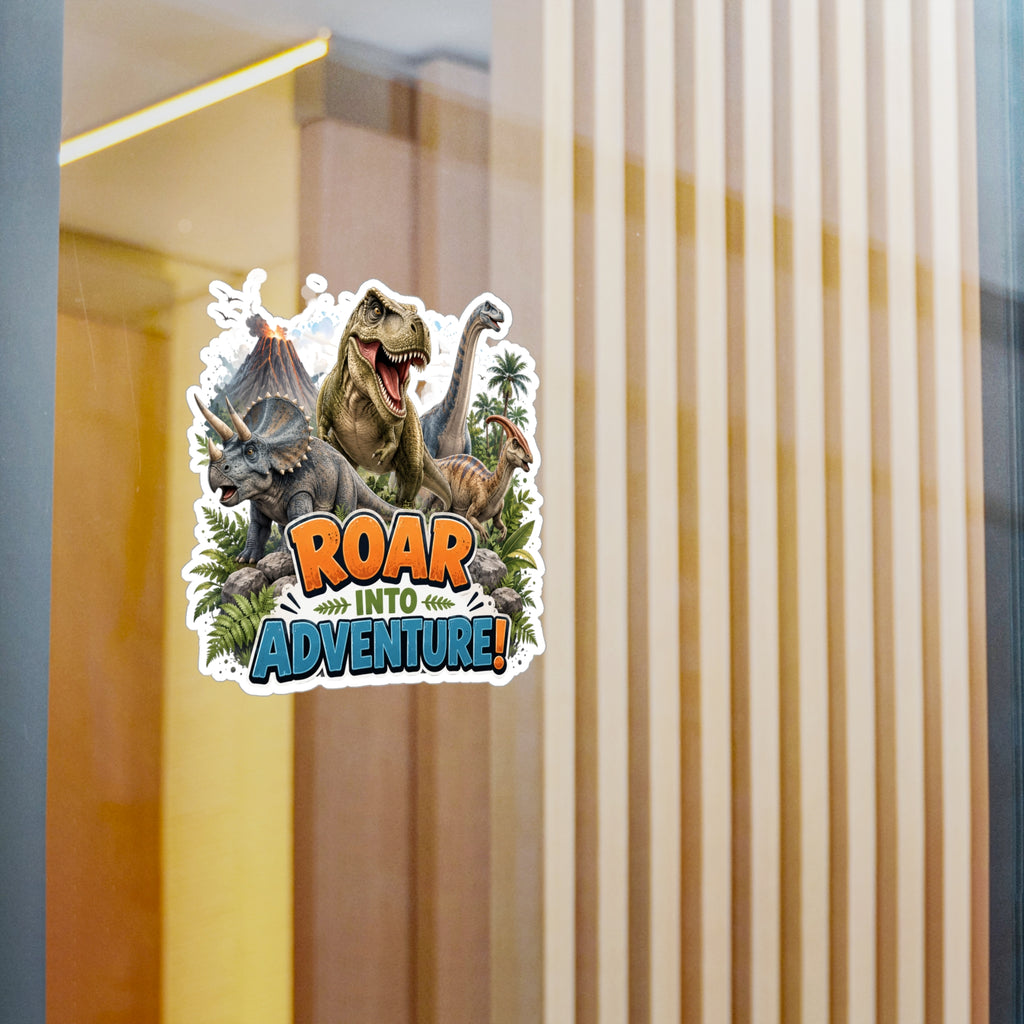 Roar Into Adventure! Dinosaur Kiss-Cut Vinyl Sticker