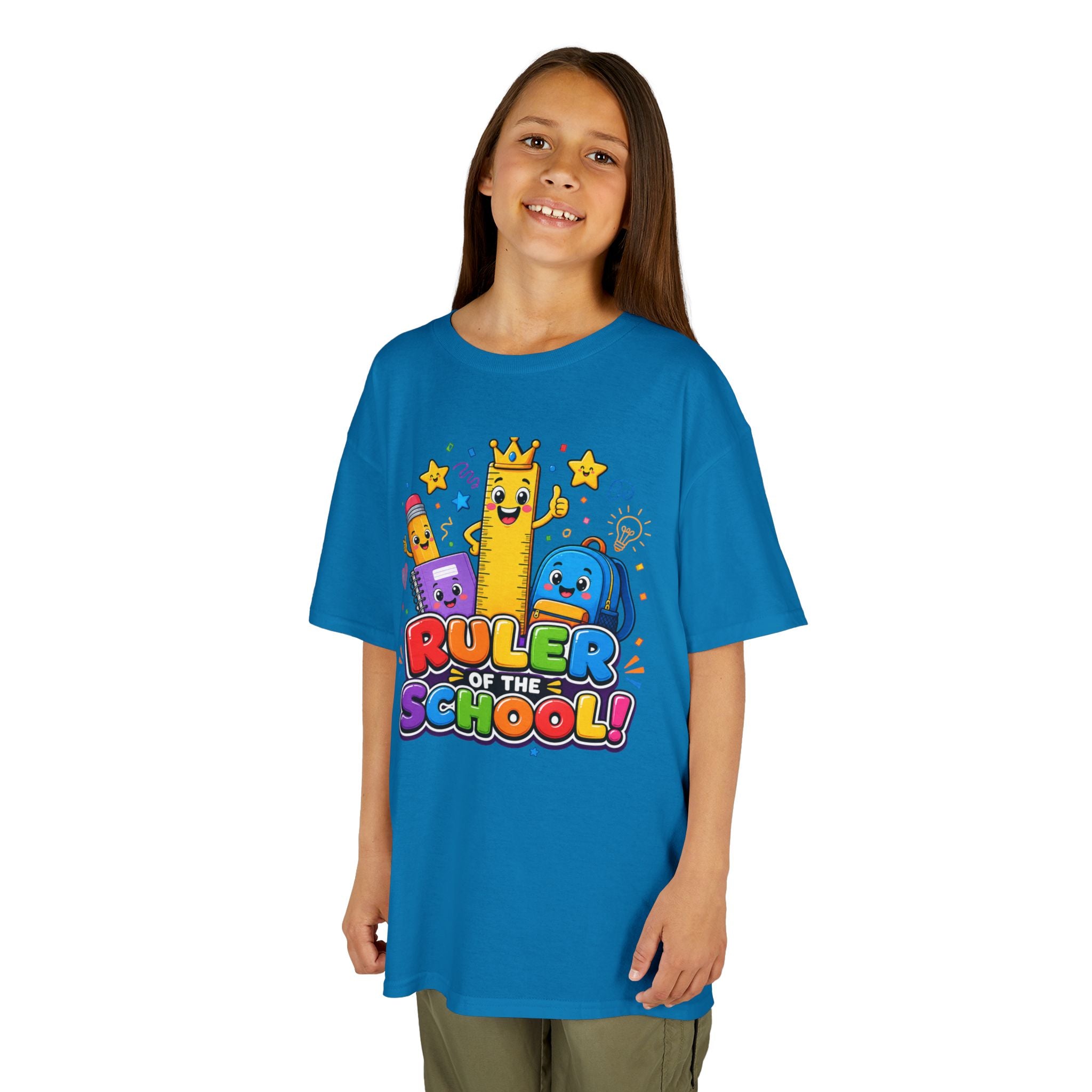 Ruler of the School kids T-Shirt | Cute School Supplies Graphic