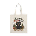 Brave Little Bear Tote Bag — Cute Kids Adventure Canvas Grocery Bag