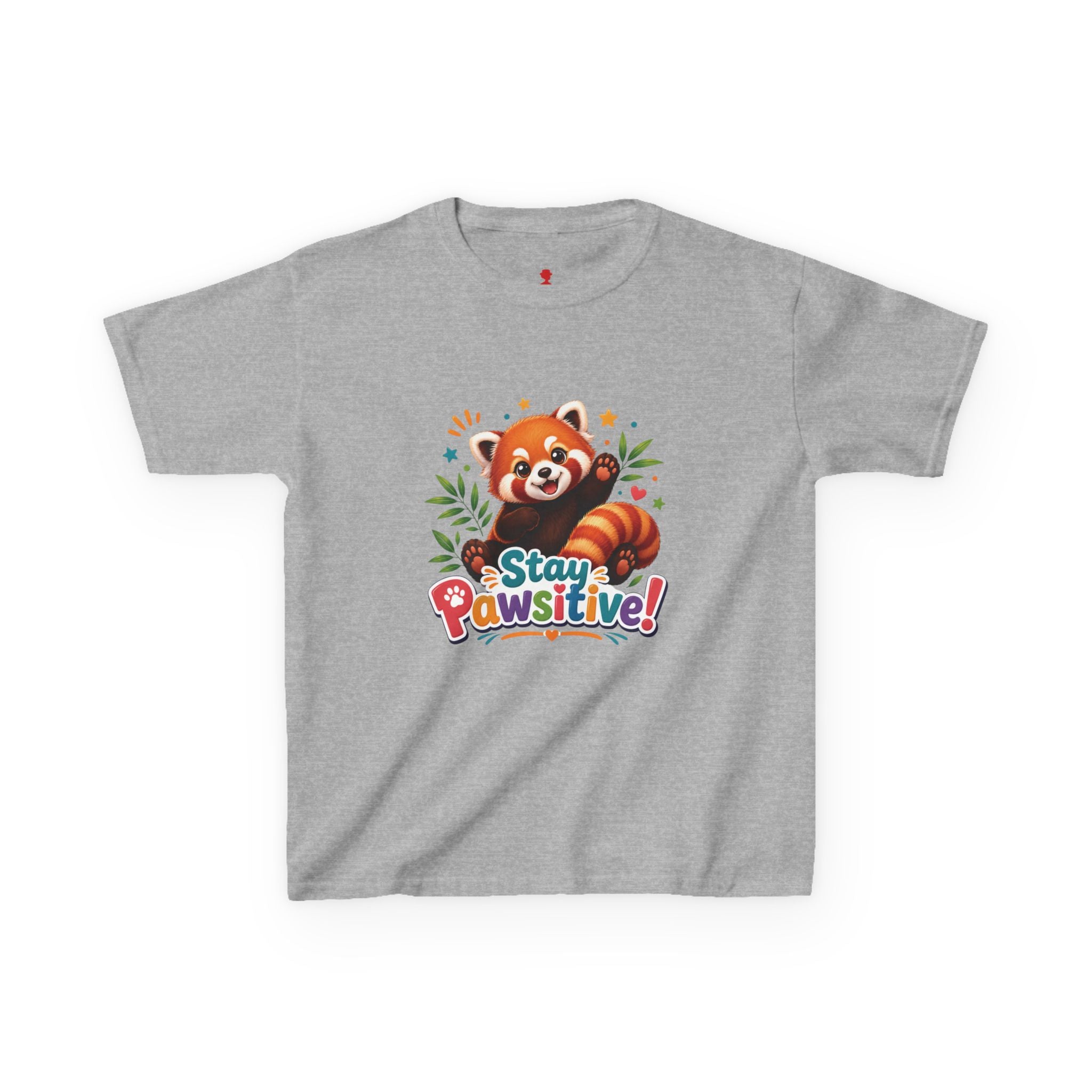 Stay Pawsitive Red Panda Kids Tee | Cute Animal Positive Message