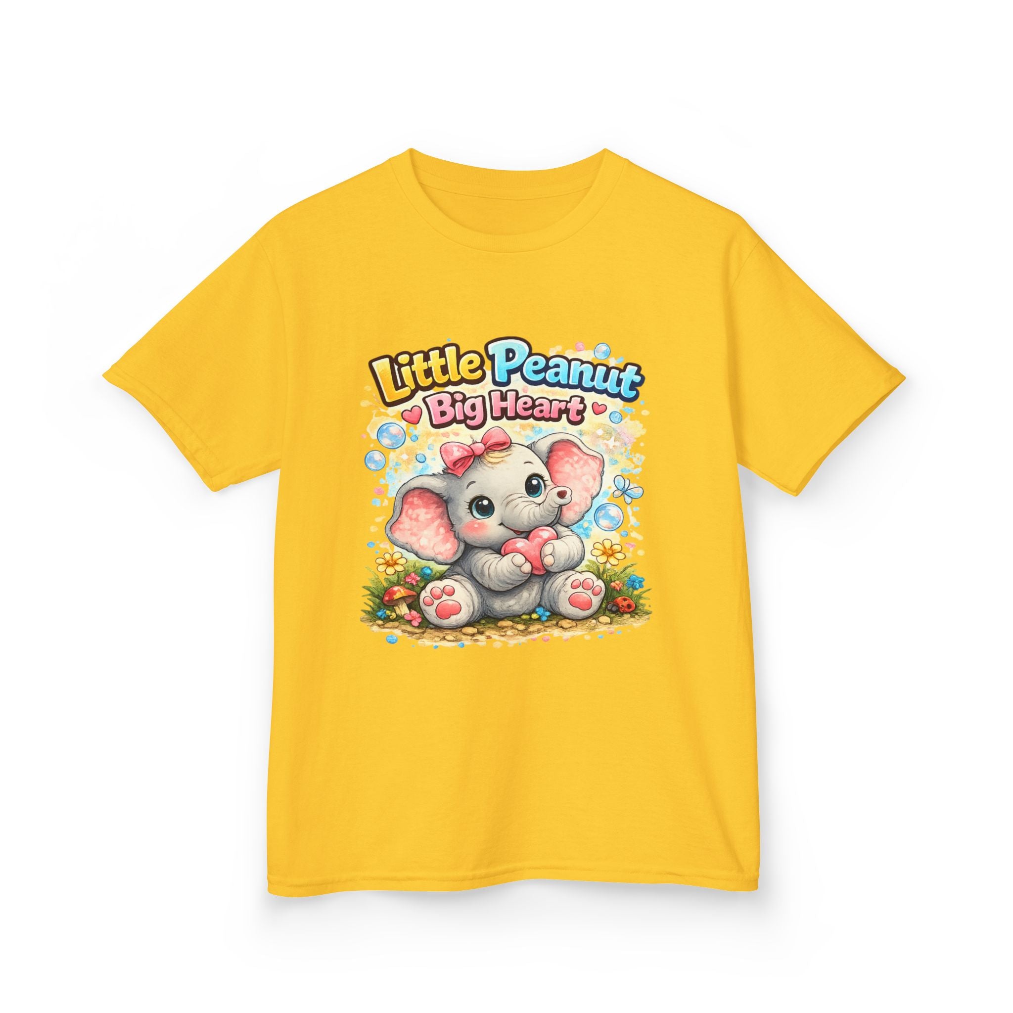 Kids Tee — "Little Peanut Big Heart" Cute Baby Elephant Shirt for Toddlers