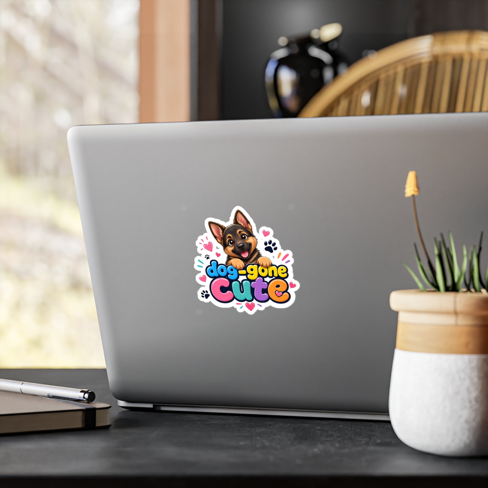 Dog-Gone Cute German Shepherd Sticker — Kiss-Cut Vinyl Decal for Laptops, Cars & Water Bottles
