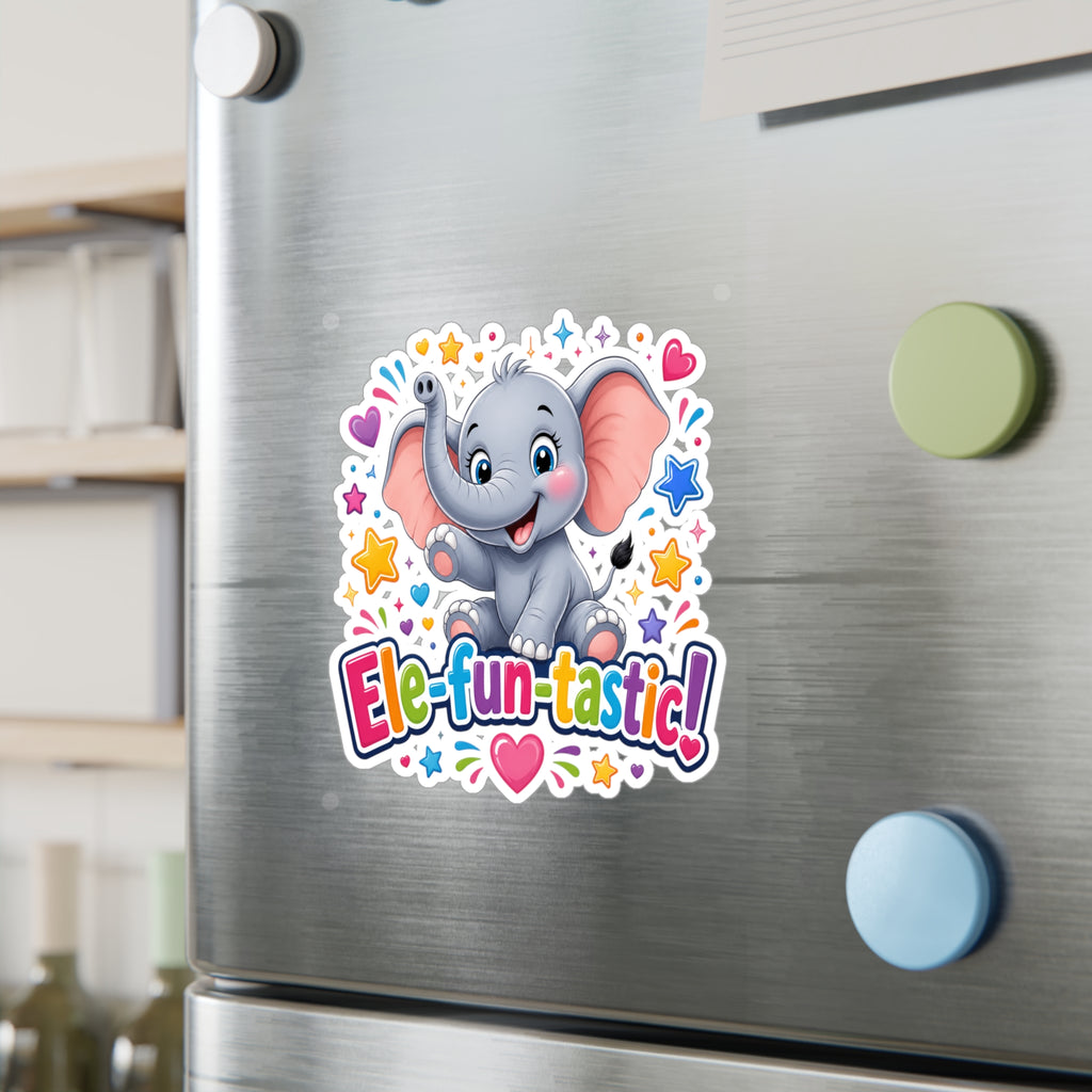 Ele-fun-tastic! Cute Baby Elephant Kiss-Cut Vinyl Sticker