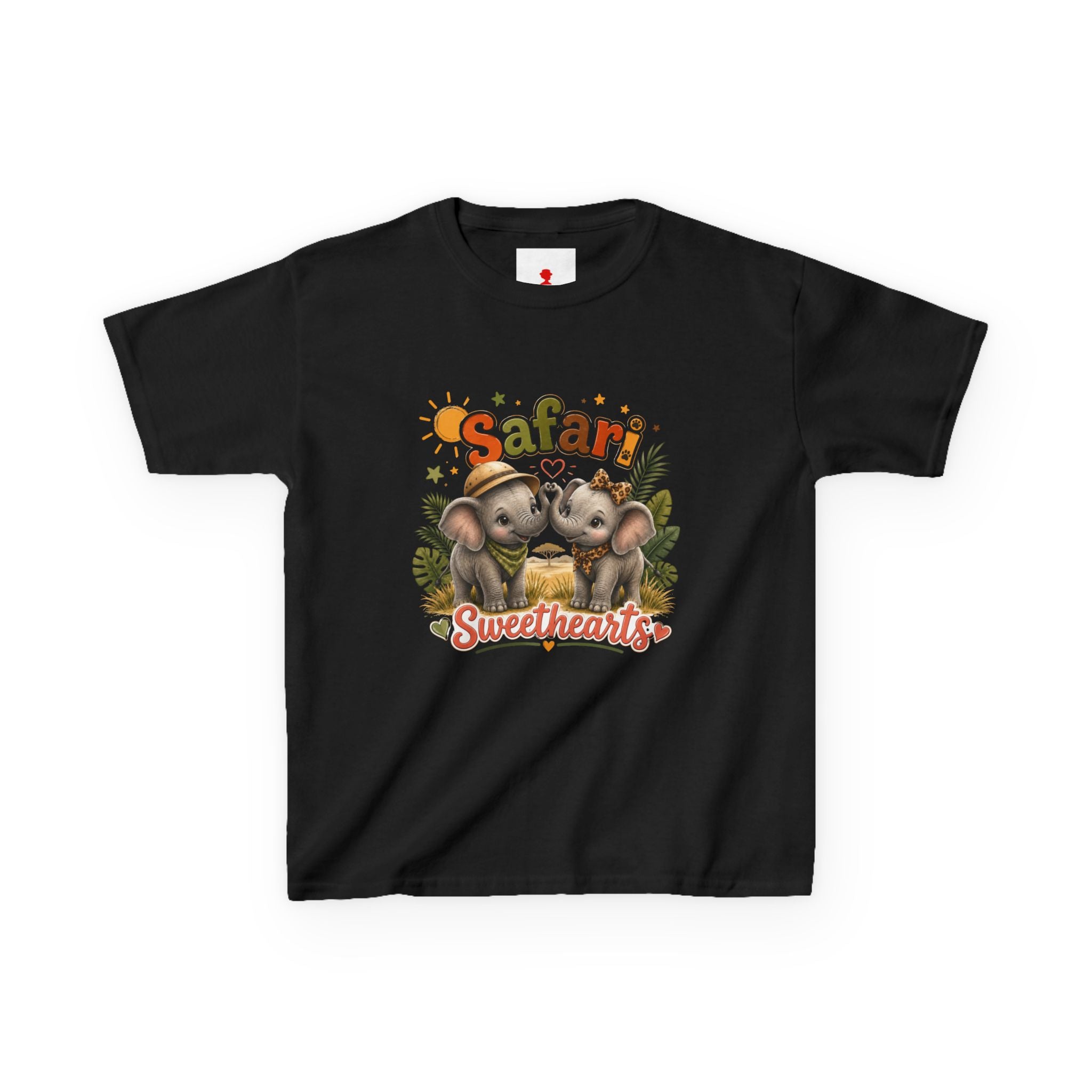 Kids Safari Sweethearts Tee — Cute Elephant Jungle Graphic T-Shirt