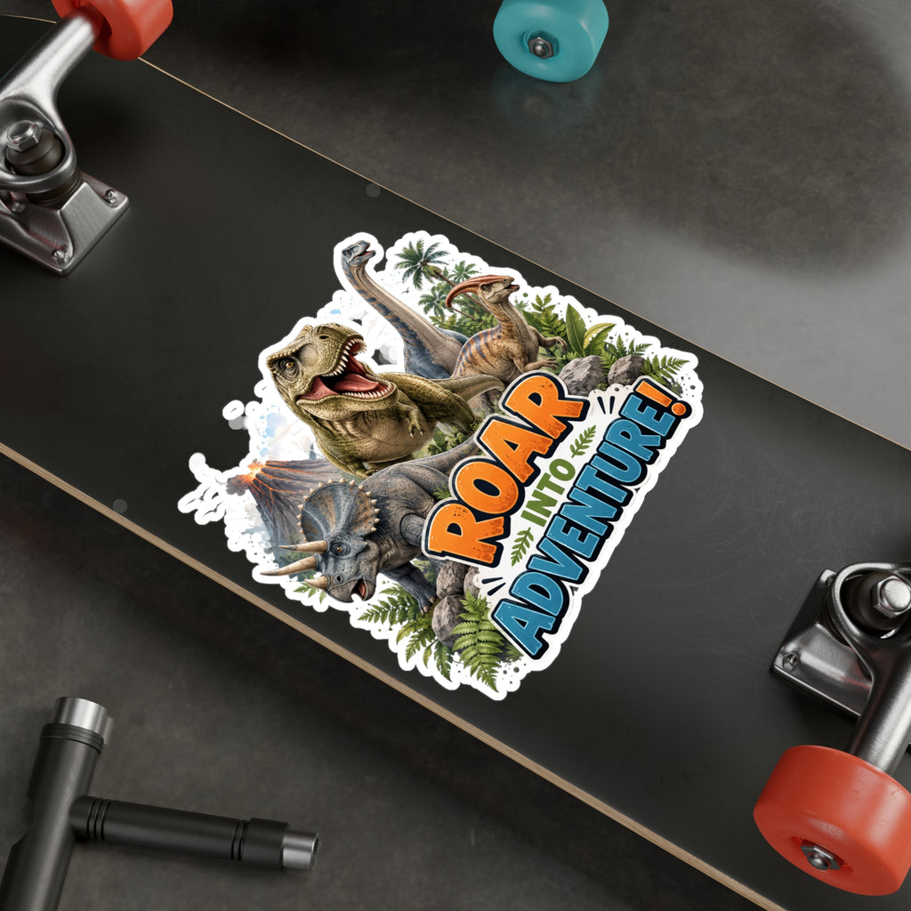 Roar Into Adventure! Dinosaur Kiss-Cut Vinyl Sticker