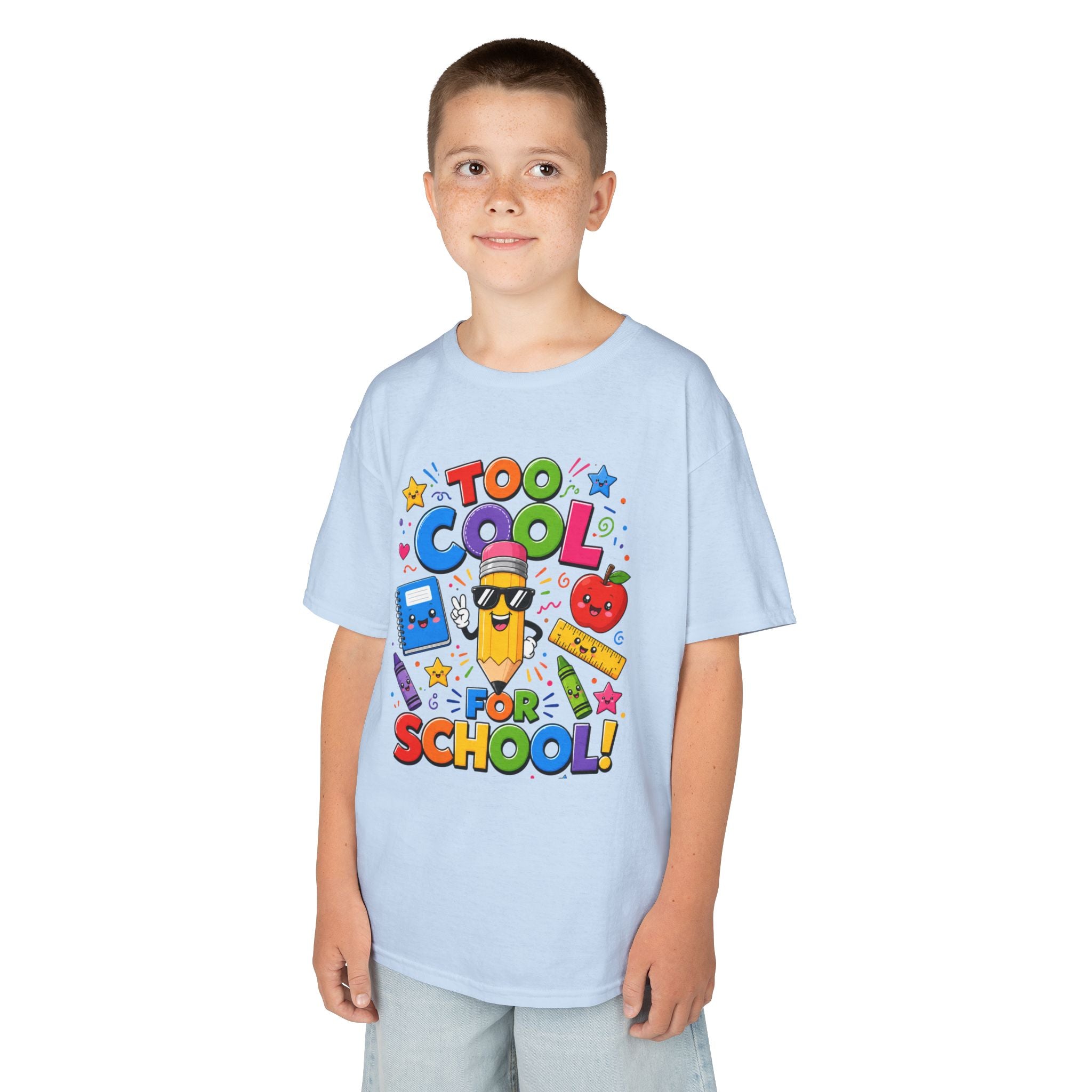 Too Cool For School Kids Tee | Cute Pencil School Supplies Back to School
