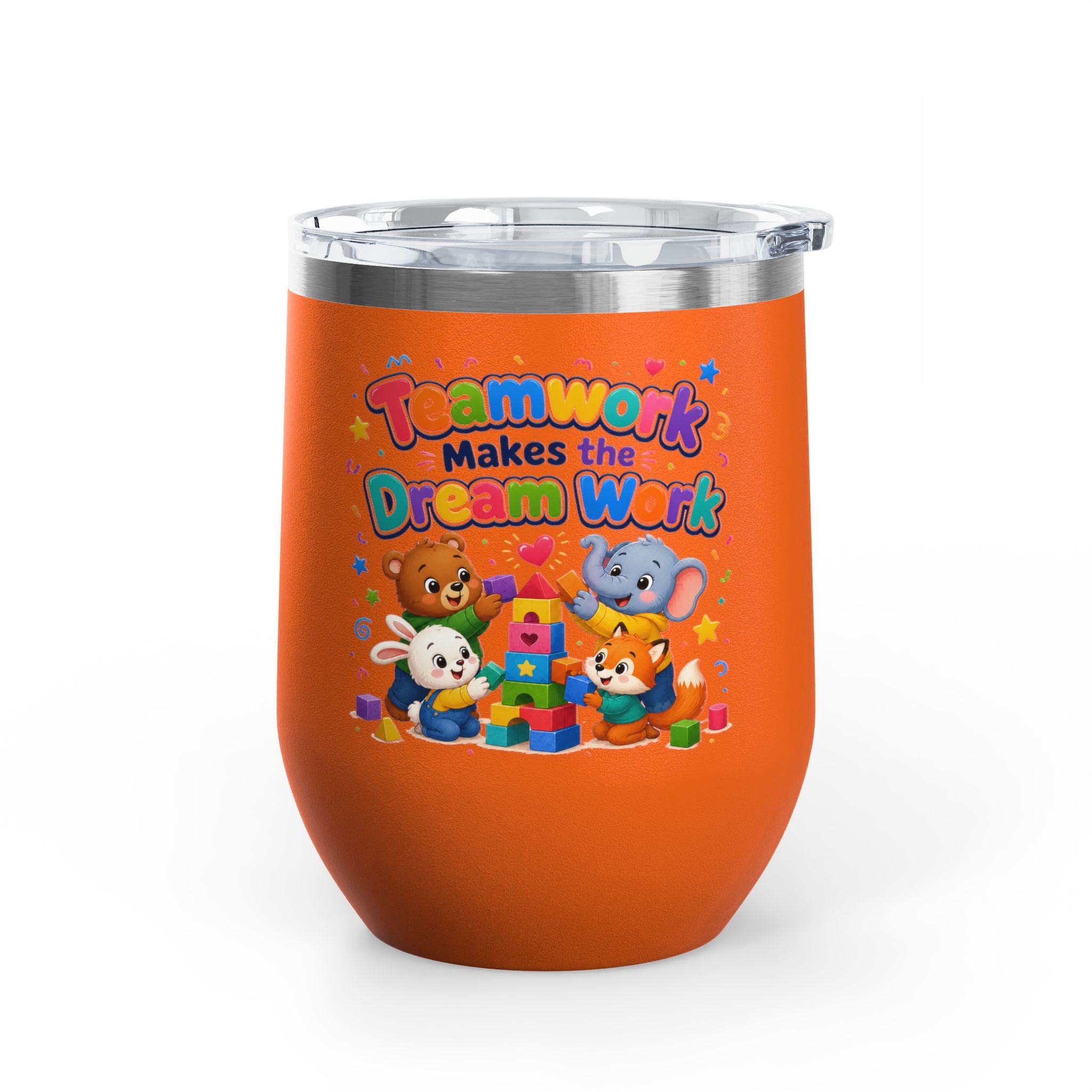 "Teamwork Makes the Dream Work" Kids Animal Stack 12oz