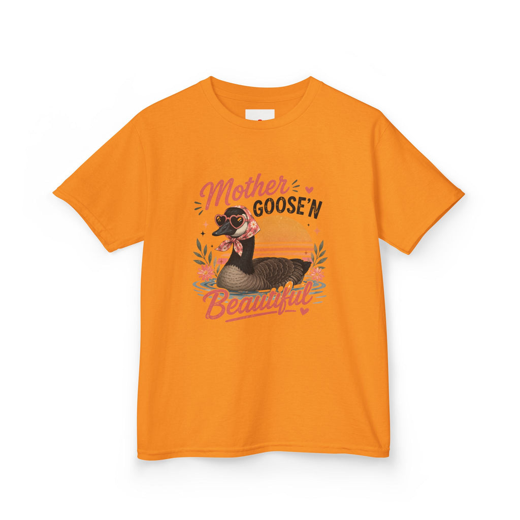 Kids Tee — "Mother Goose'n Beautiful" Cute Vintage Goose Graphic